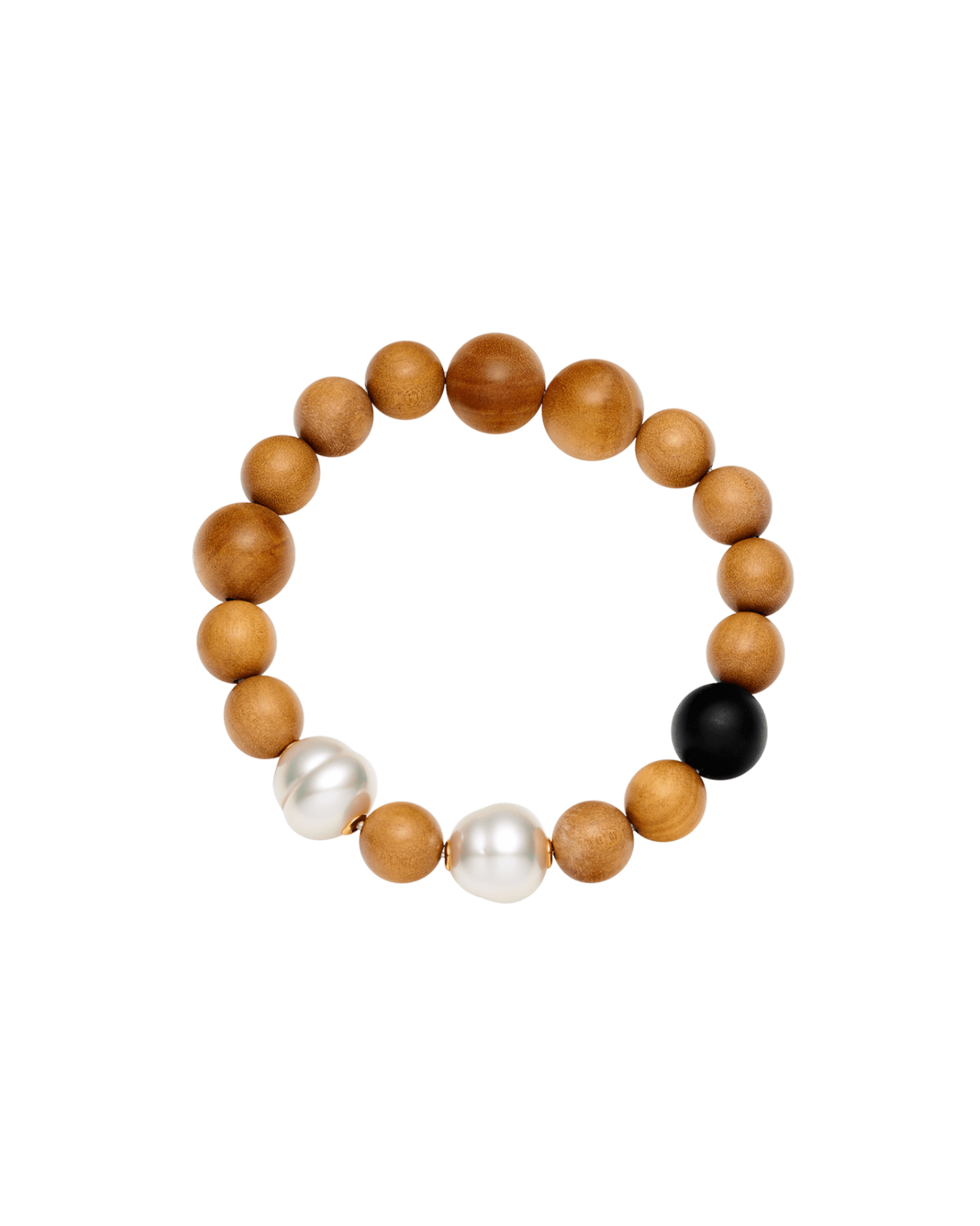 Onyx Kimberley Dawn Double Pearl Bracelet | 12mm Circle Pearls, Onyx and Sandalwood 1