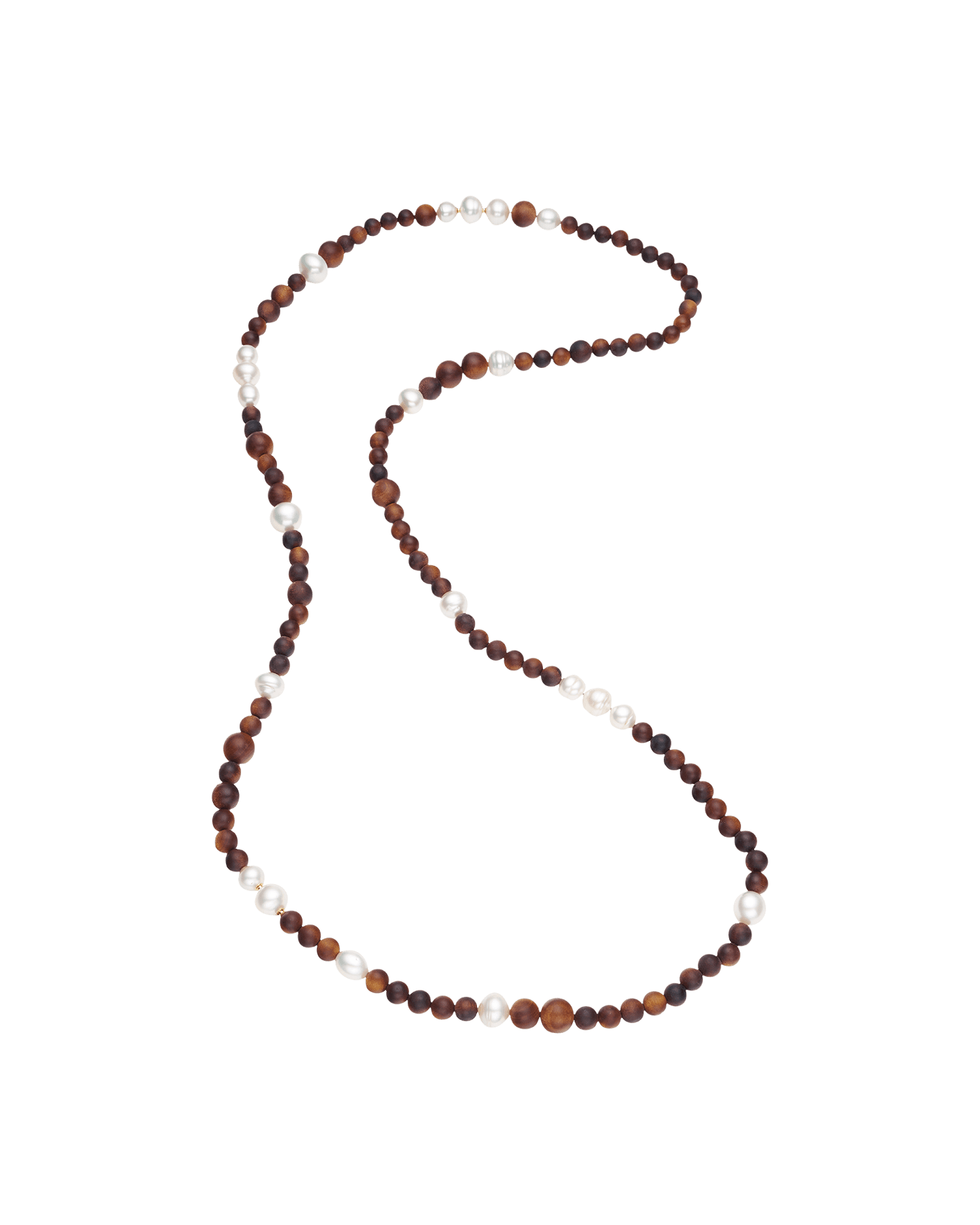 Kimberley Dusk Rope Pearl Necklace | 10-14mm Pearls and Dark Sandalwood 2