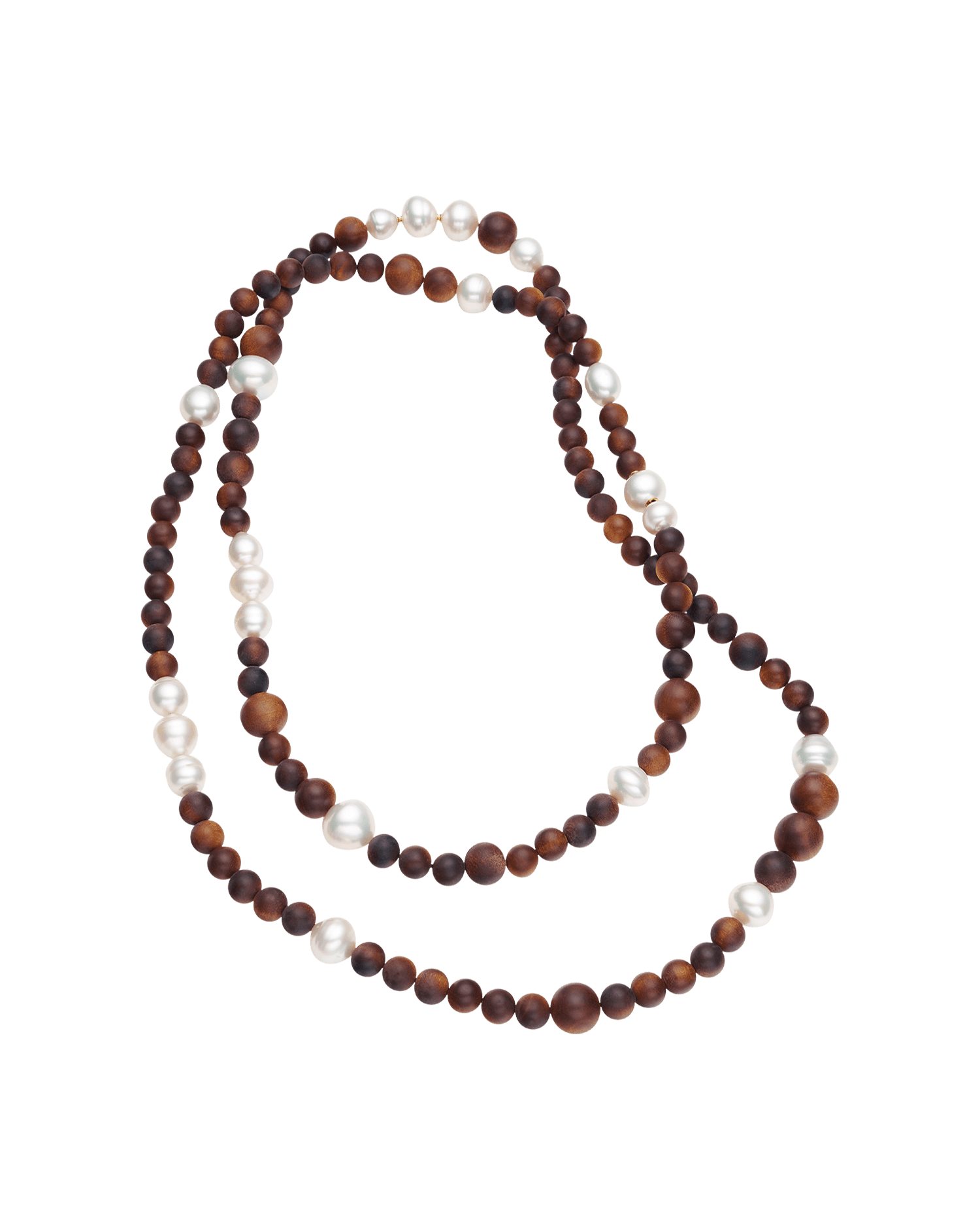 Kimberley Dusk Rope Pearl Necklace | 10-14mm Pearls and Dark Sandalwood 1