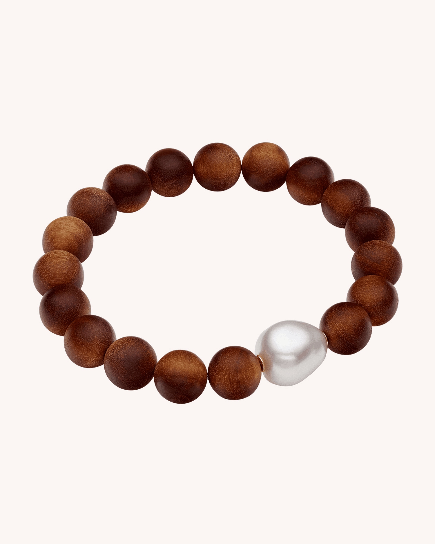 Kimberly Dusk Single Pearl Bracelet | 13mm Baroque Pearl and Sandalwood 2
