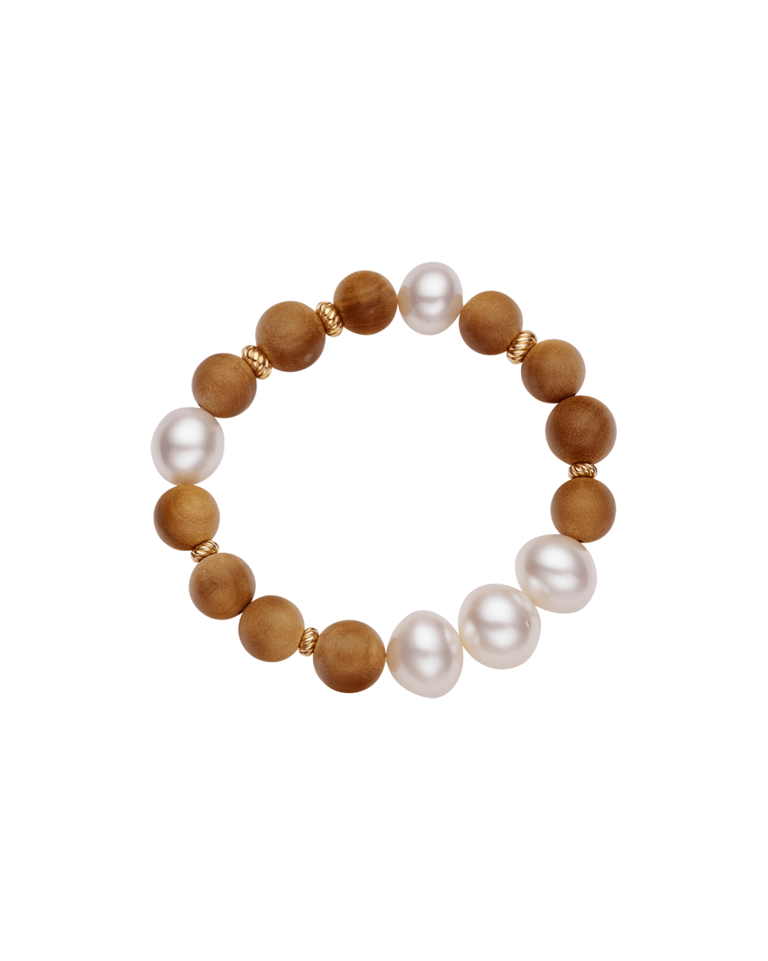 Kimberley Golden Dawn Pearl Bracelet | 11-14mm Pearls, Sandalwood, and Yellow Gold 1