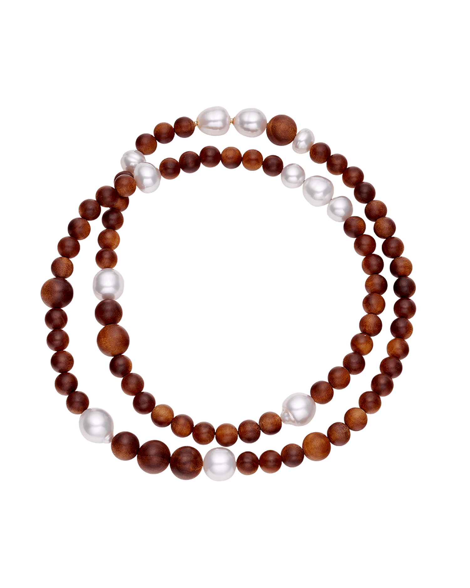 Kimberley Dusk Matinee Pearl Necklace | 10-14mm Pearls and Sandalwood 1