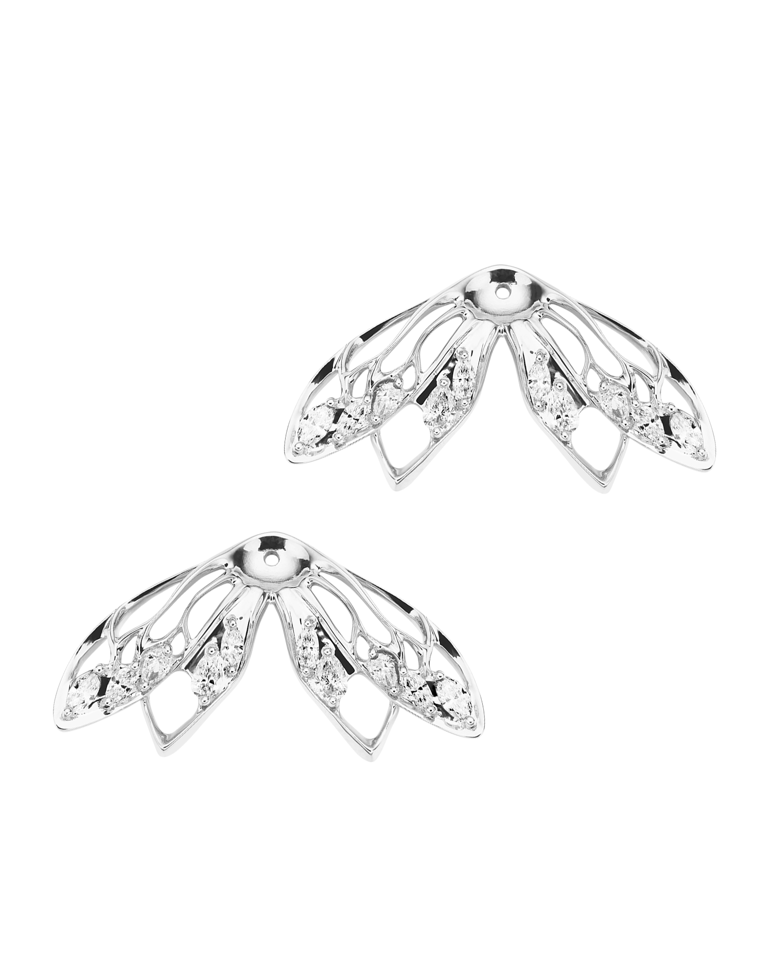Lacewing Cicada Stud Enhancers | Diamond and White Gold