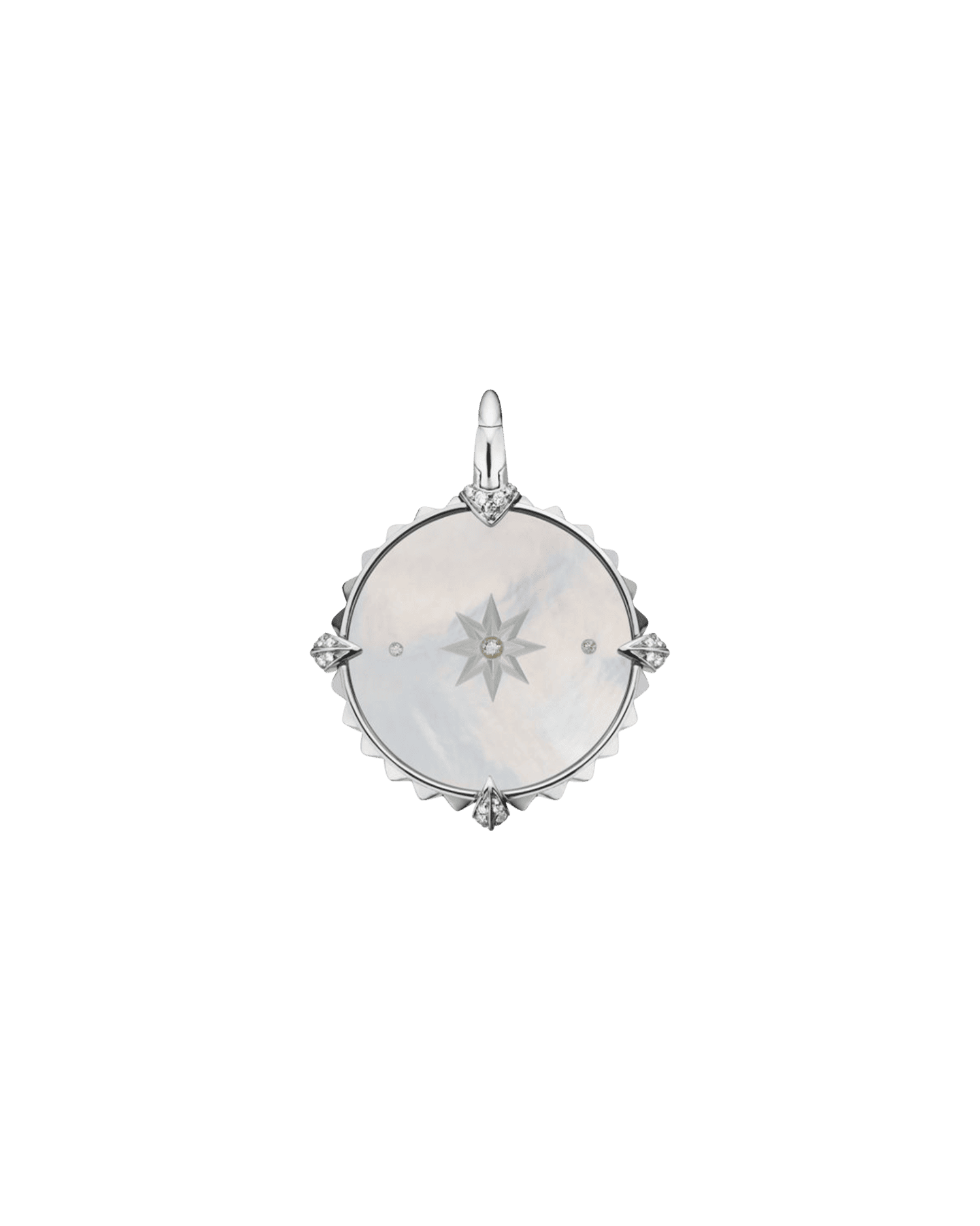 Leo Coin Charm | Mother of Pearl, Diamonds, and White Gold 2