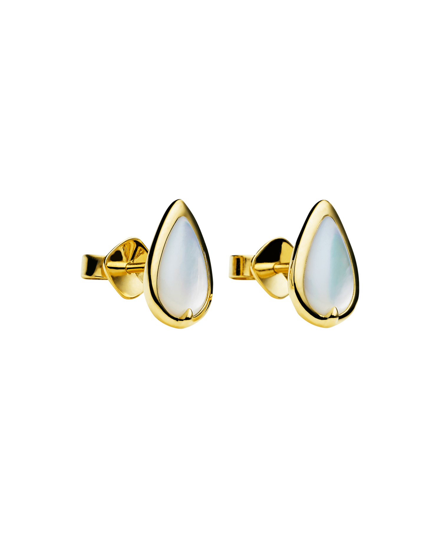 Maxima Stud Earrings | Mother of Pearl and Yellow Gold 1