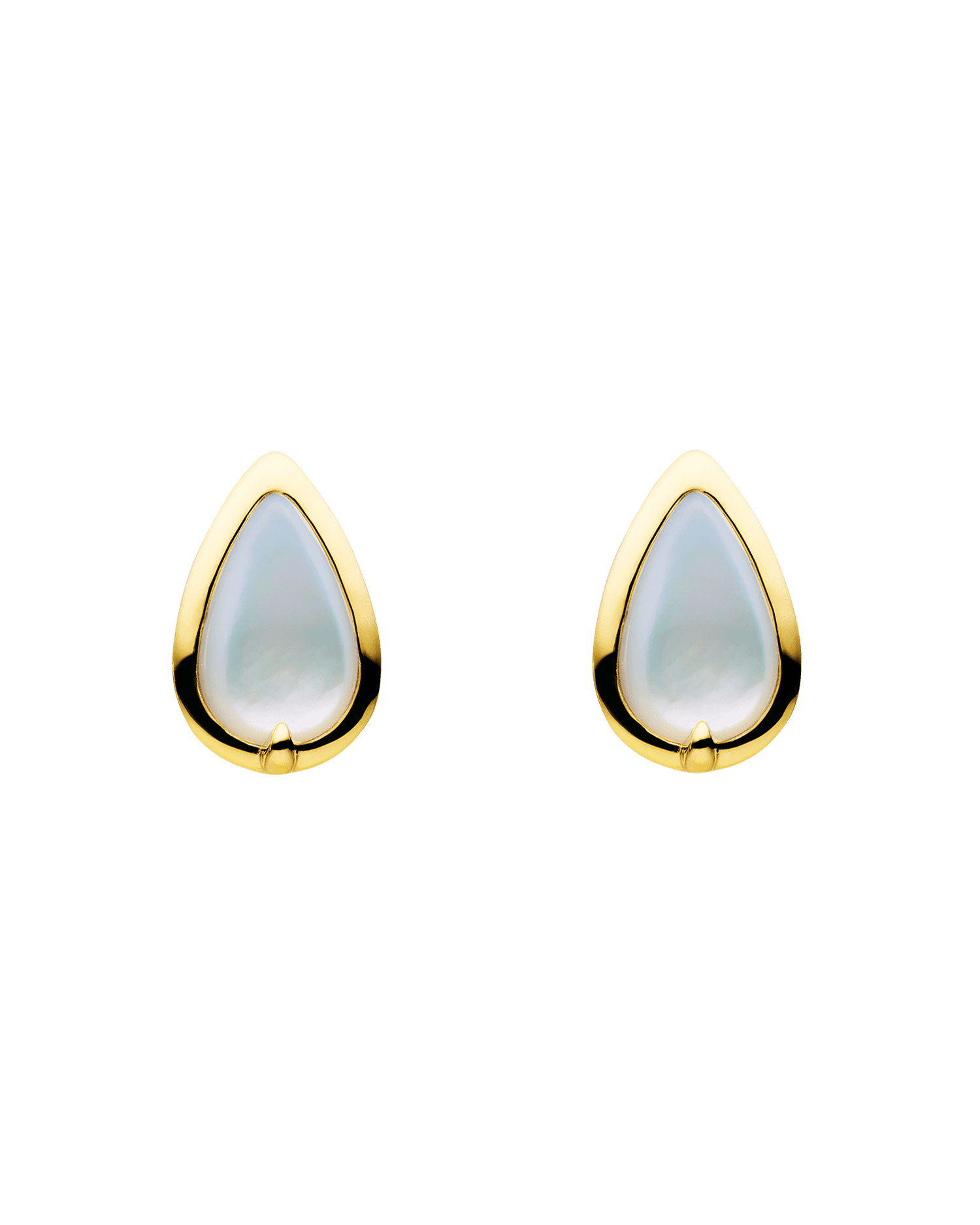 Maxima Stud Earrings | Mother of Pearl and Yellow Gold 2