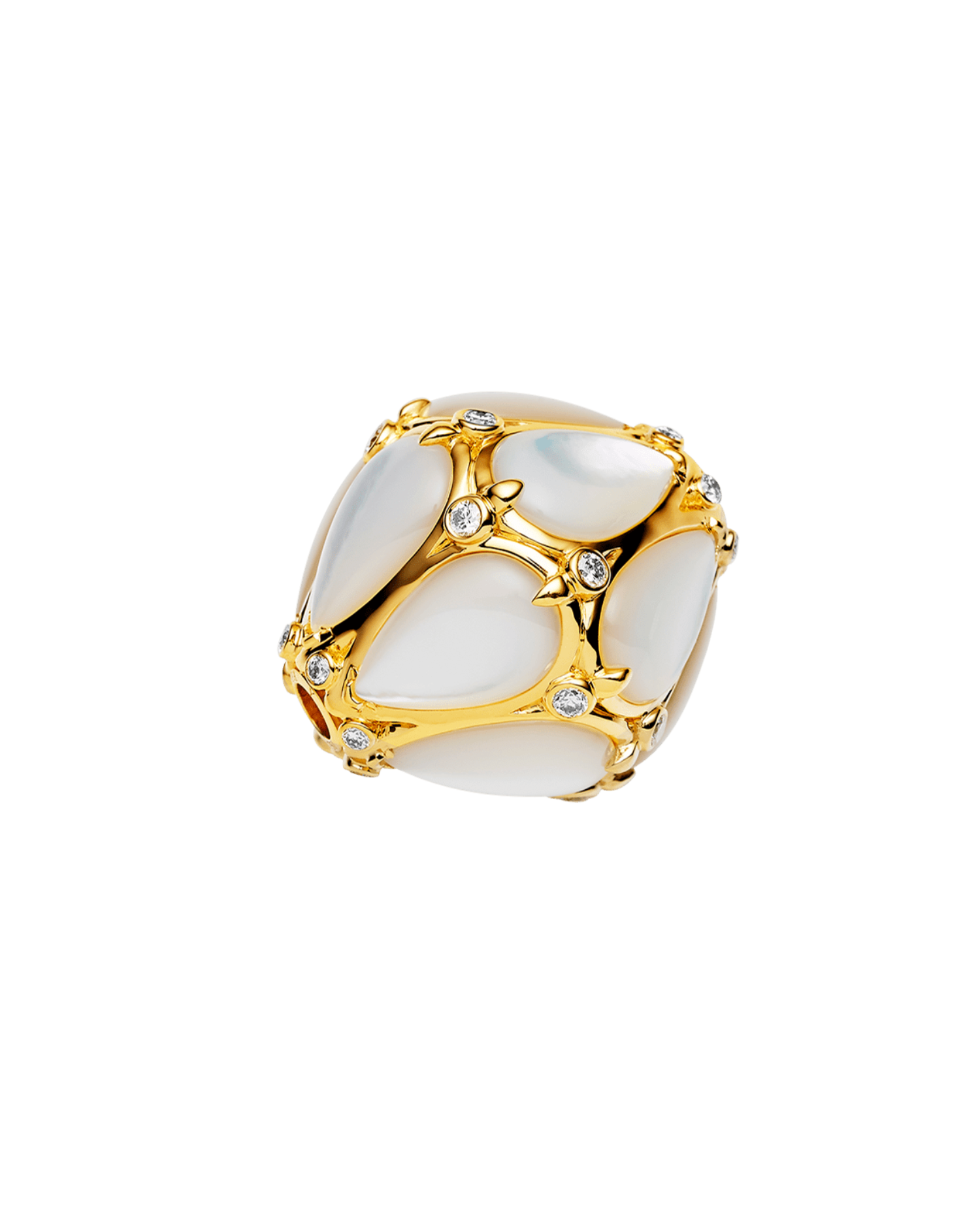 Maxima Clasp | Mother of Pearl, Diamonds and Yellow Gold 1