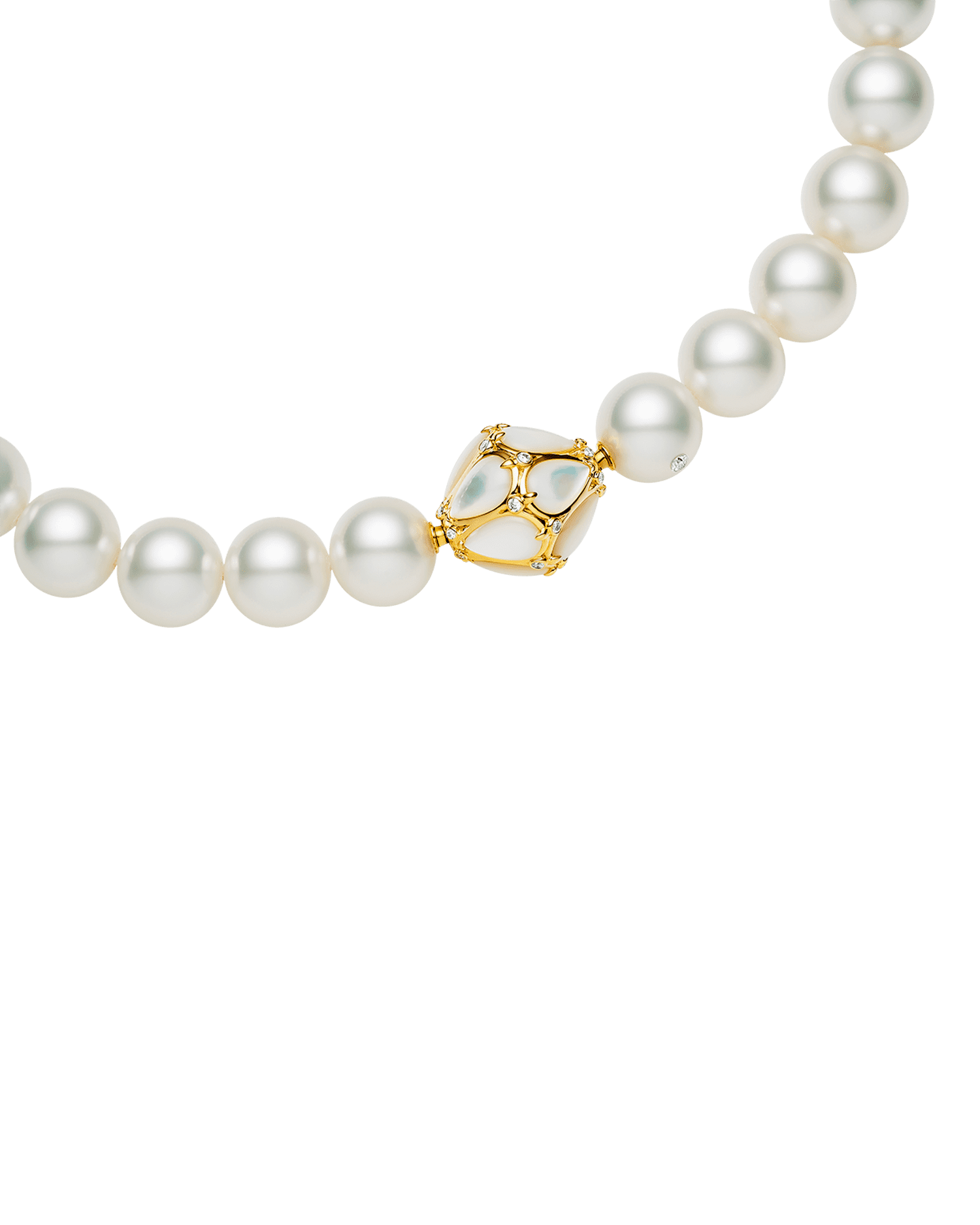 Maxima Clasp | Mother of Pearl, Diamonds and Yellow Gold 2