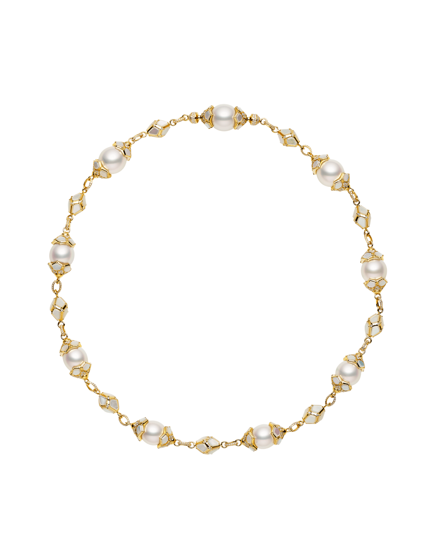 Megisti Pearl Necklace | Pearl, Diamonds and Yellow Gold 1