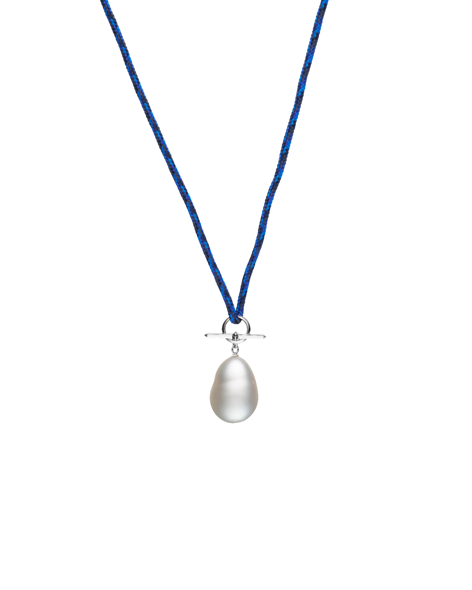 Diver Bollard Pearl Cord Necklace | 13mm Baroque Pearl, Nylon, and White Gold