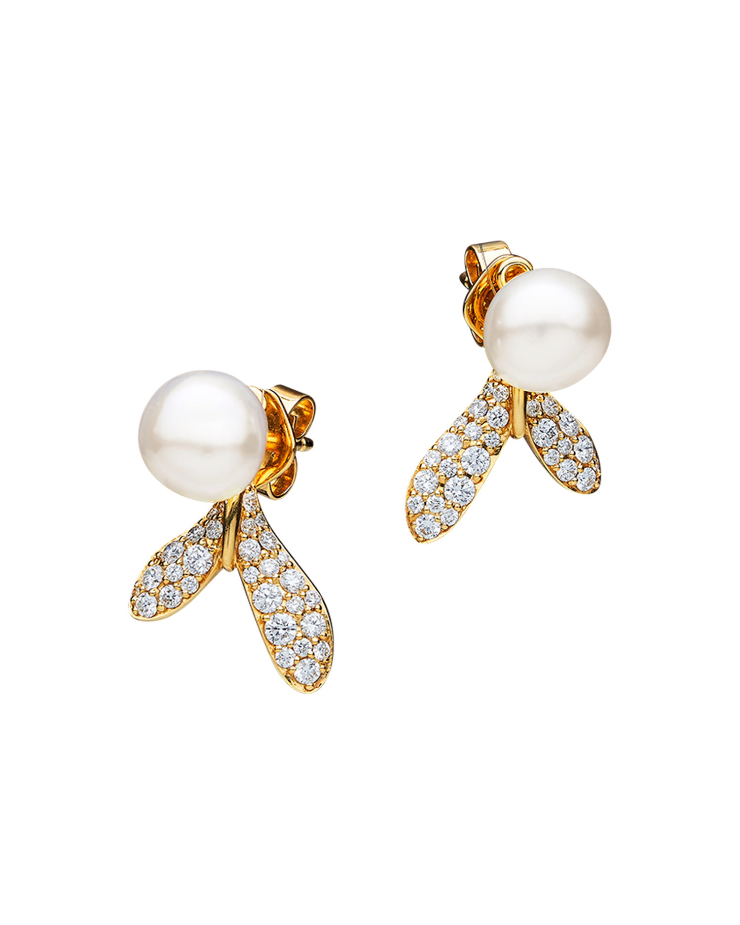 Wildflower Petal Earring Enhancers | Diamonds and Yellow Gold 1