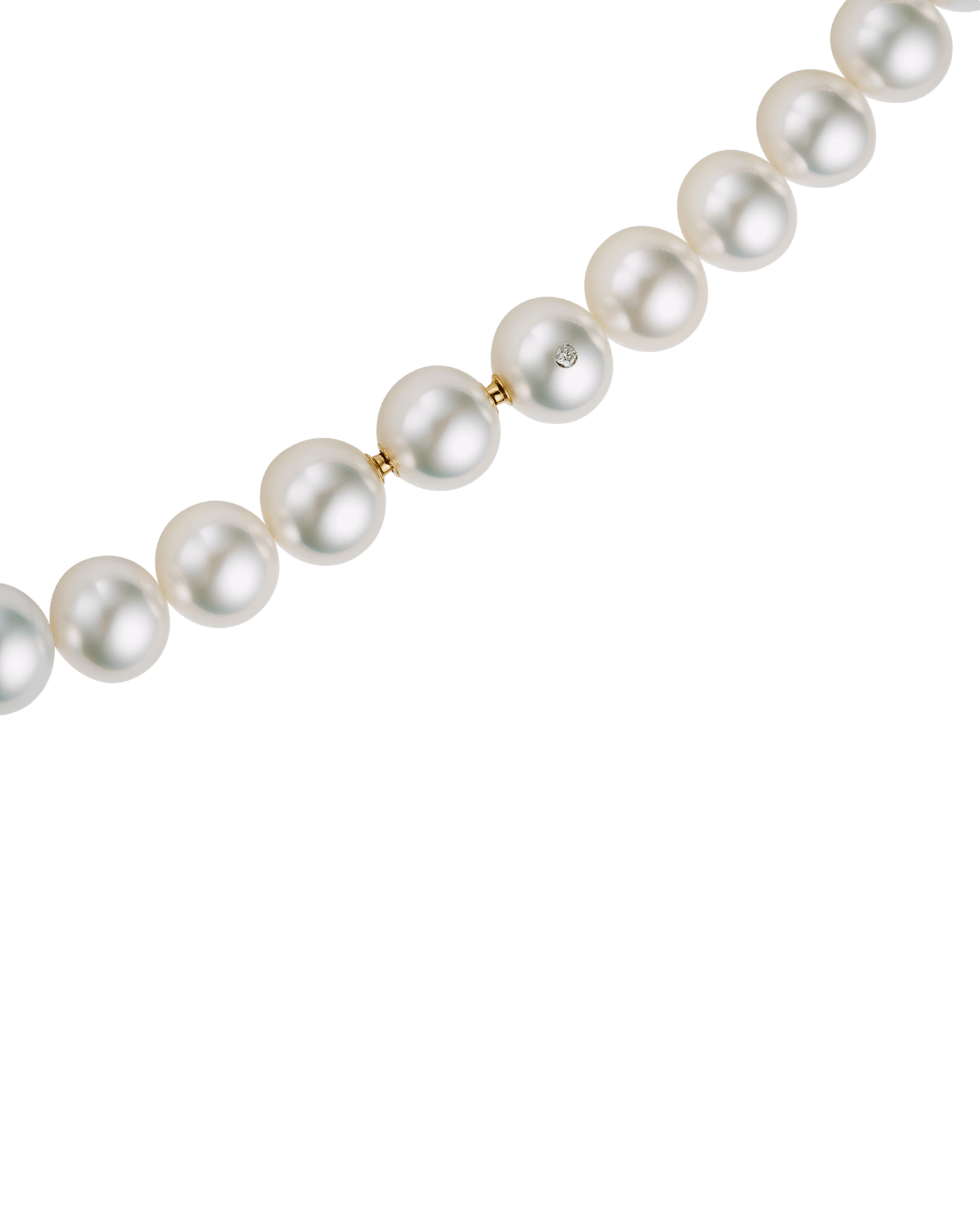 Moonlight Pearl Strand Necklace | 13mm Button and Round Pearls, and Paspaley Signature Diamond 3