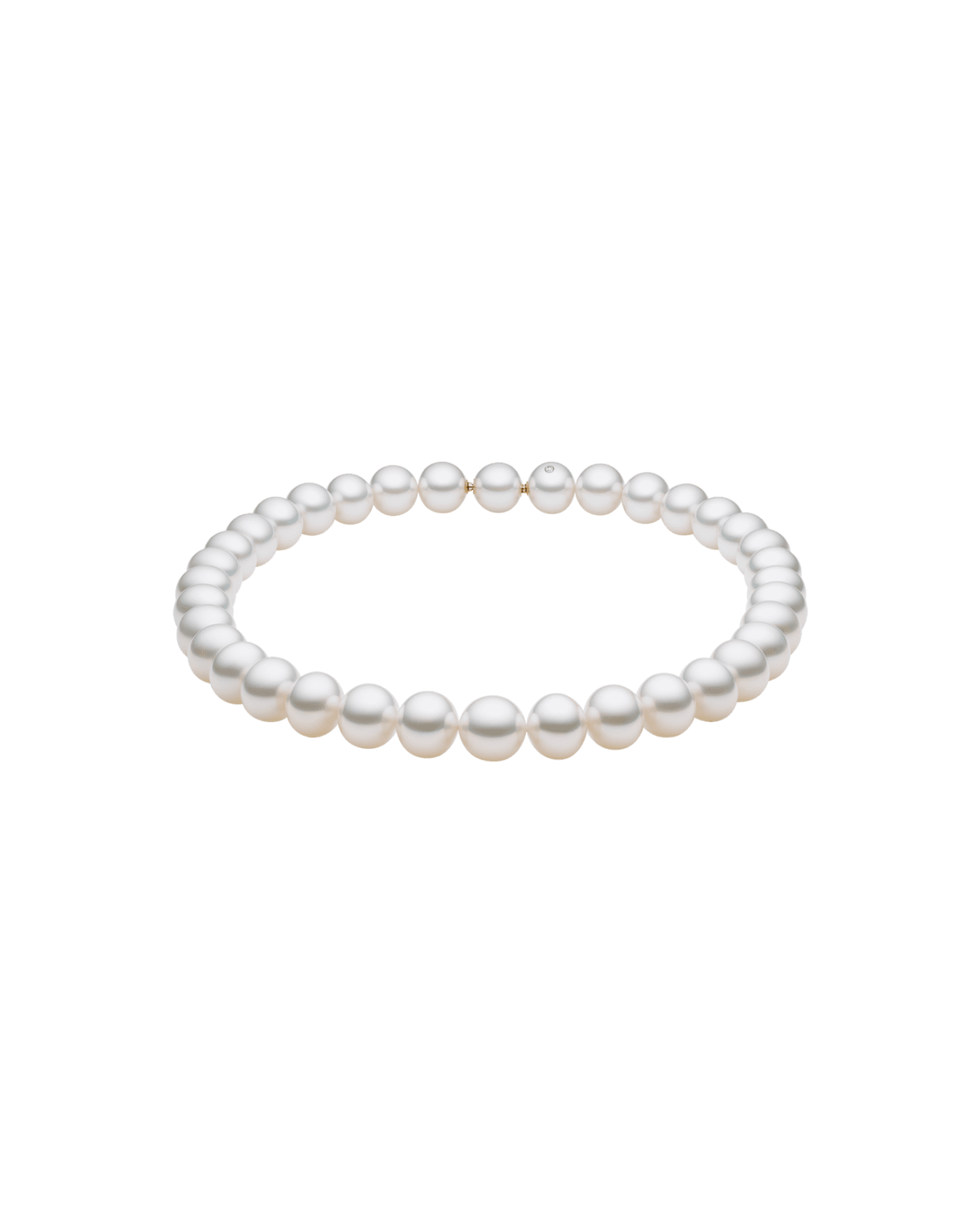 Moonlight Pearl Strand Necklace | 13mm Button and Round Pearls, and Paspaley Signature Diamond 2