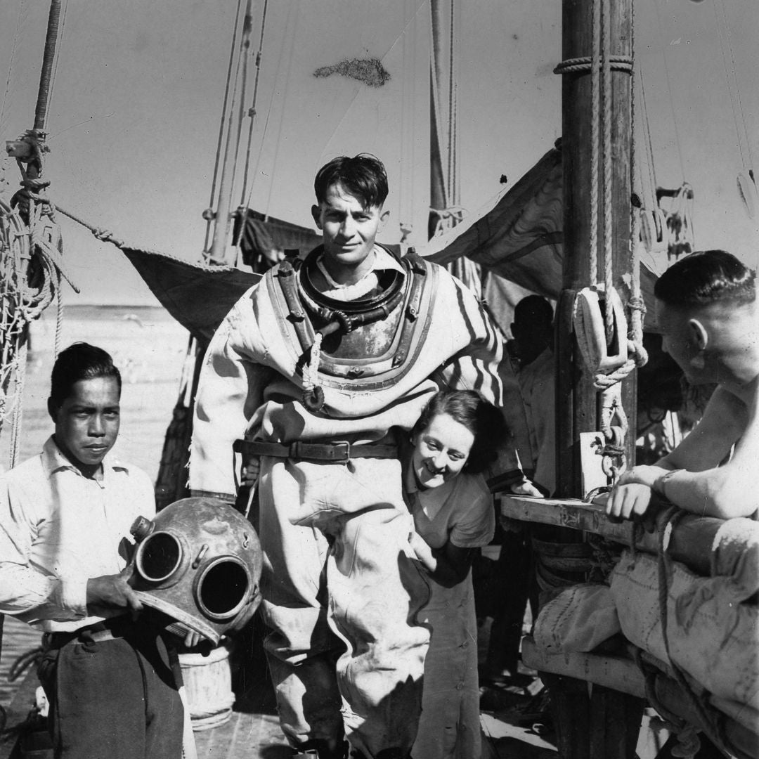 Nicholas Paspaley Snr with sister Mary circa 1937