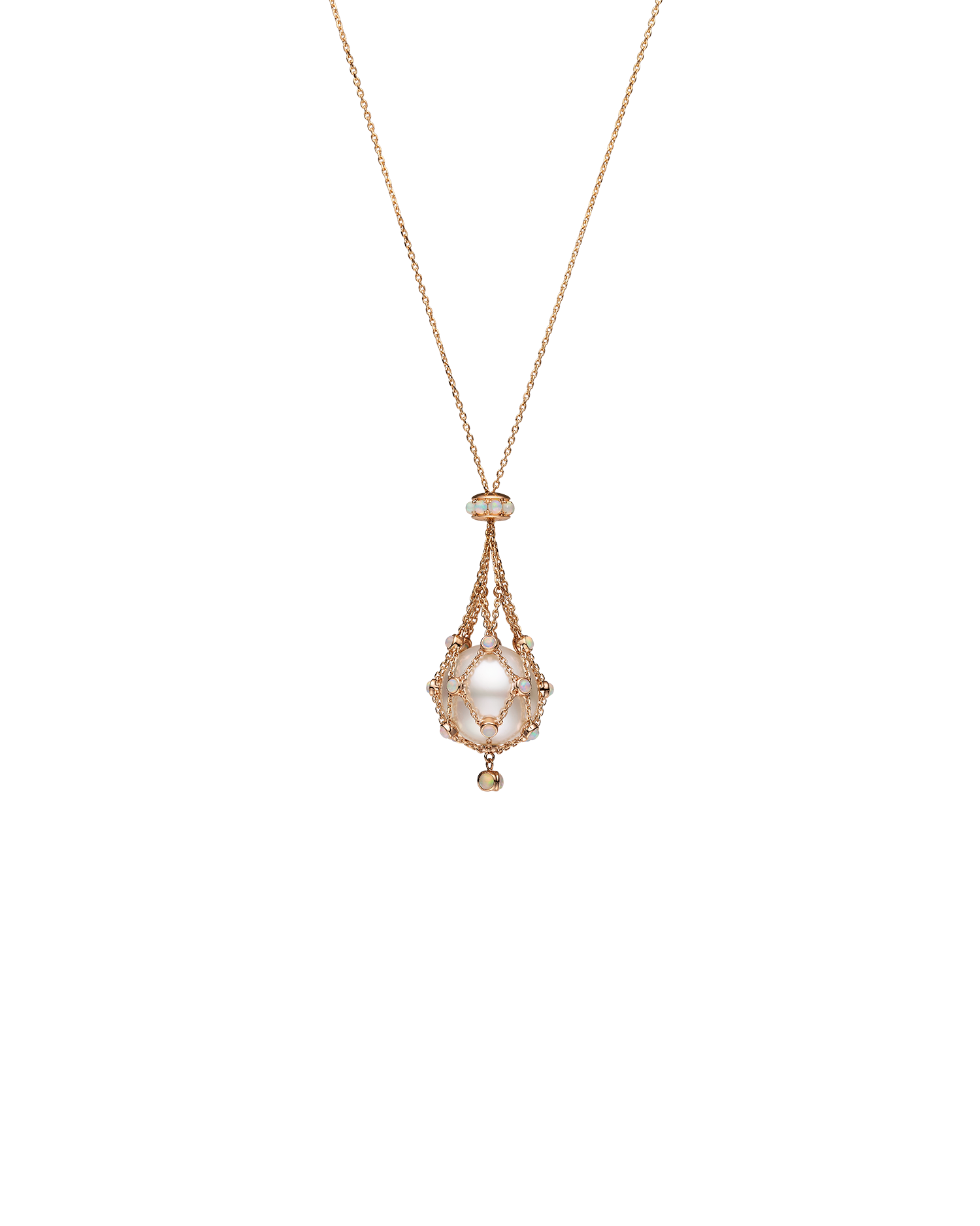 Opal Lavalier Pearl Necklace in Rose Gold DH13N02RPB15 H13N02R83 H18Q01PB15