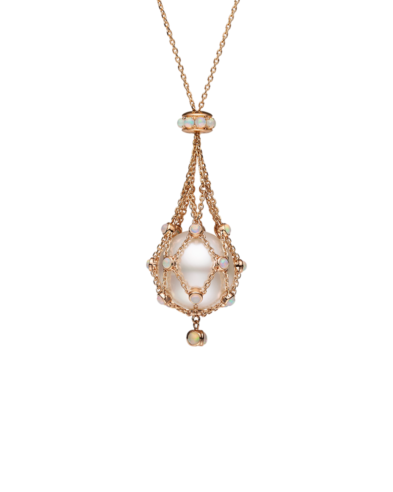 Opal Lavalier Pearl Necklace in Rose Gold DH13N02RPB15 H13N02R83 H18Q01PB15