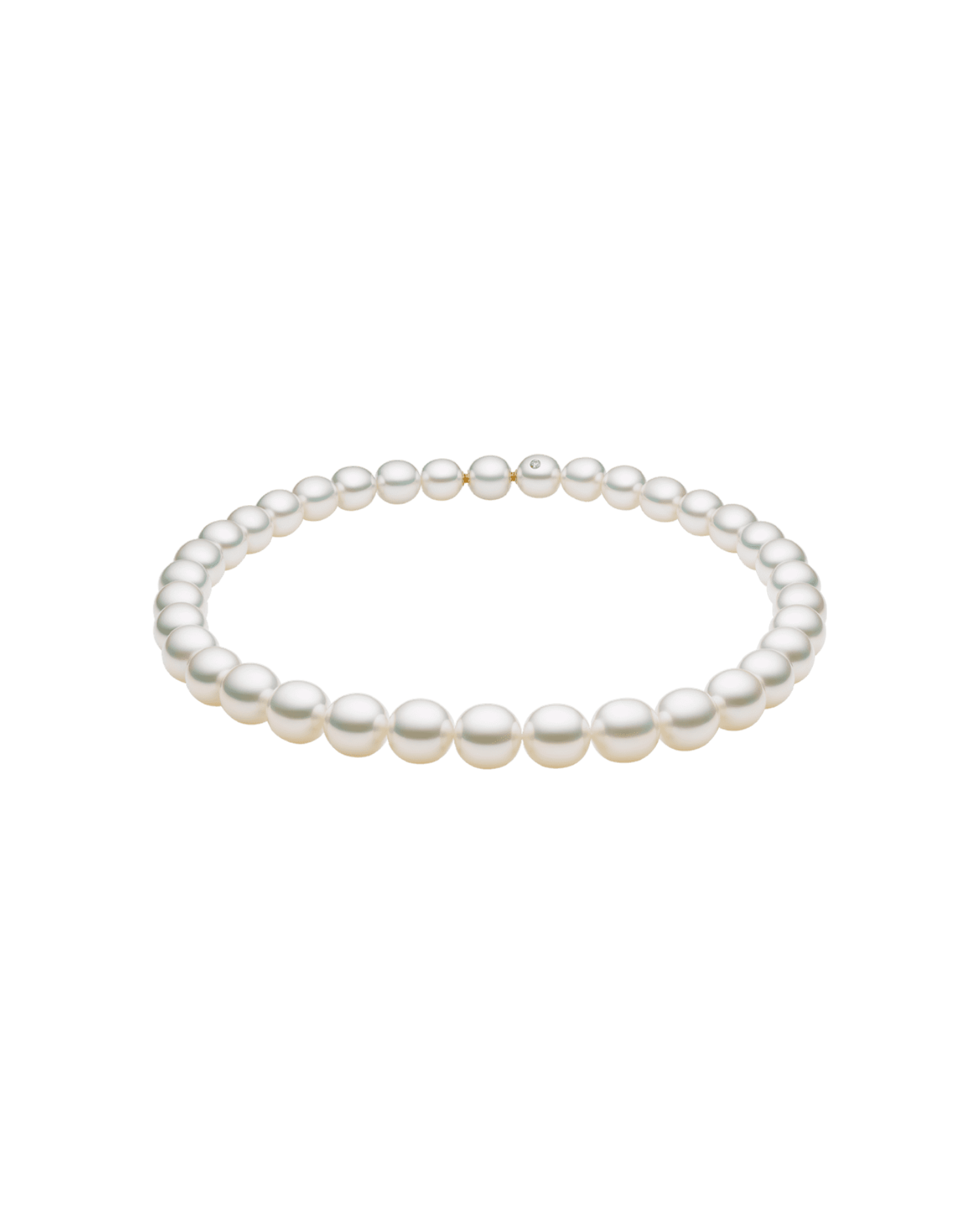 Paspaley Oval Pearl Strand Necklace | 10-12mm Oval Pearls and Paspaley Signature Diamond 2