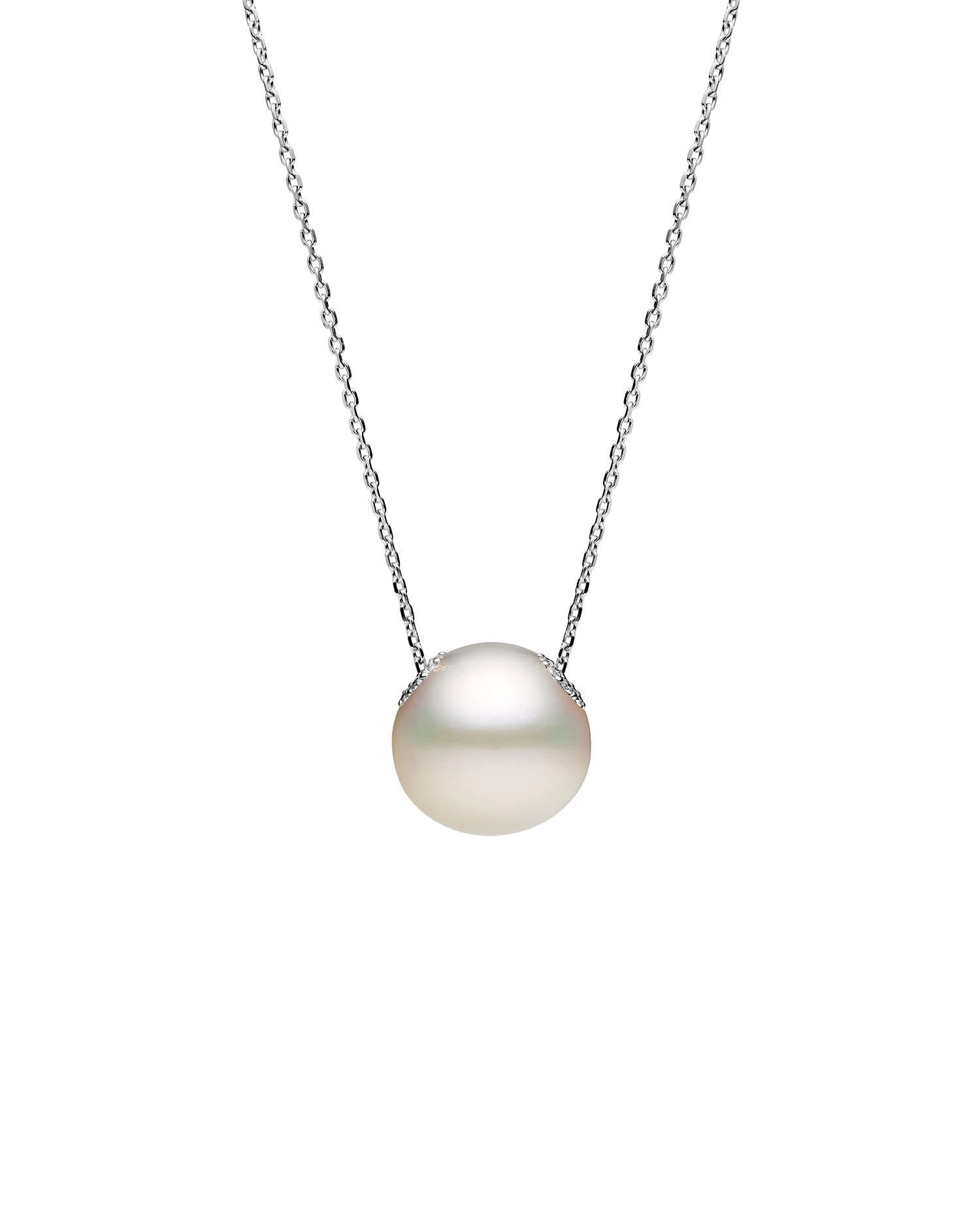 Palais Pearl Necklace | 14mm Triangle Pearl, Diamonds, and White Gold