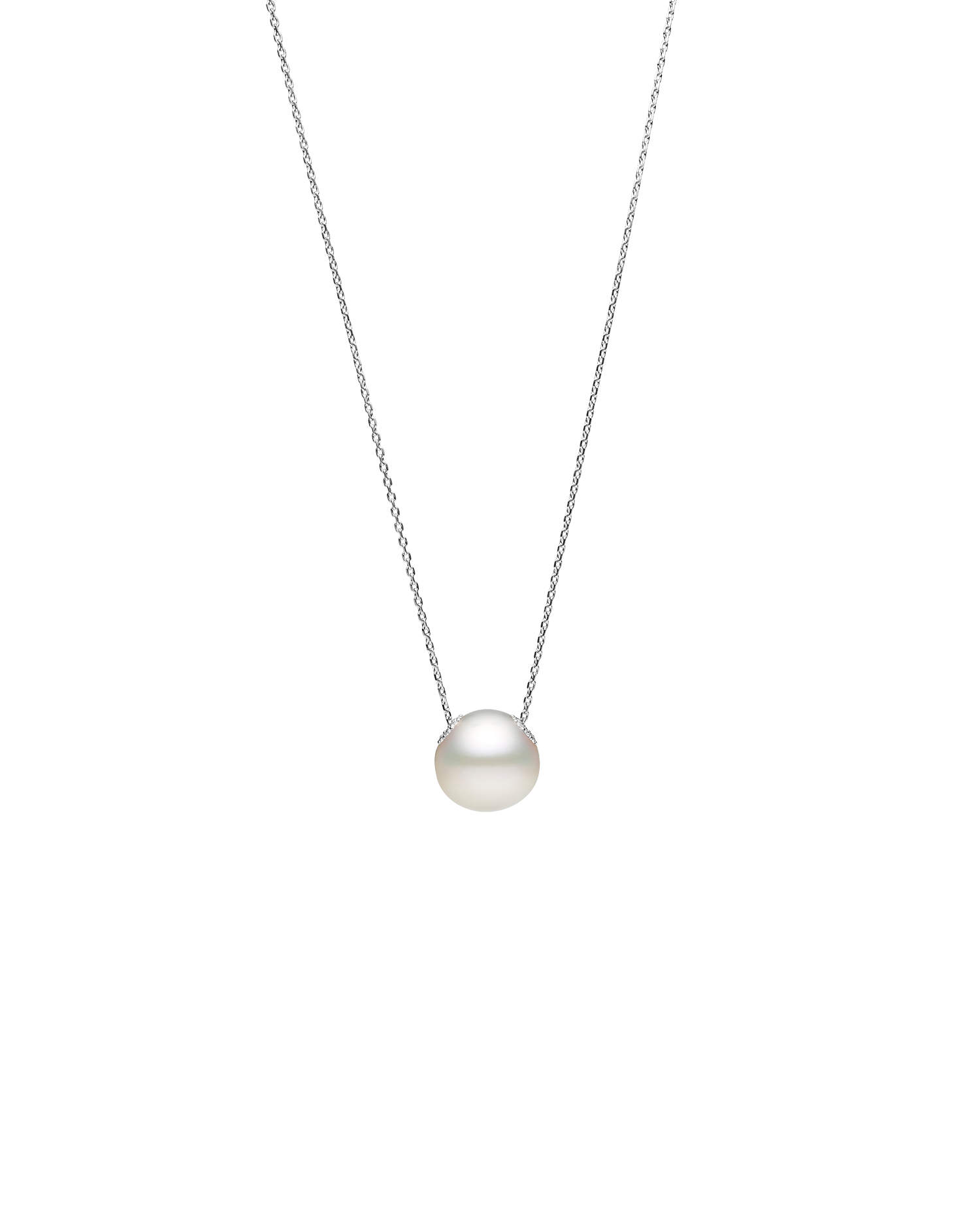Palais Pearl Necklace | 14mm Triangle Pearl, Diamonds, and White Gold