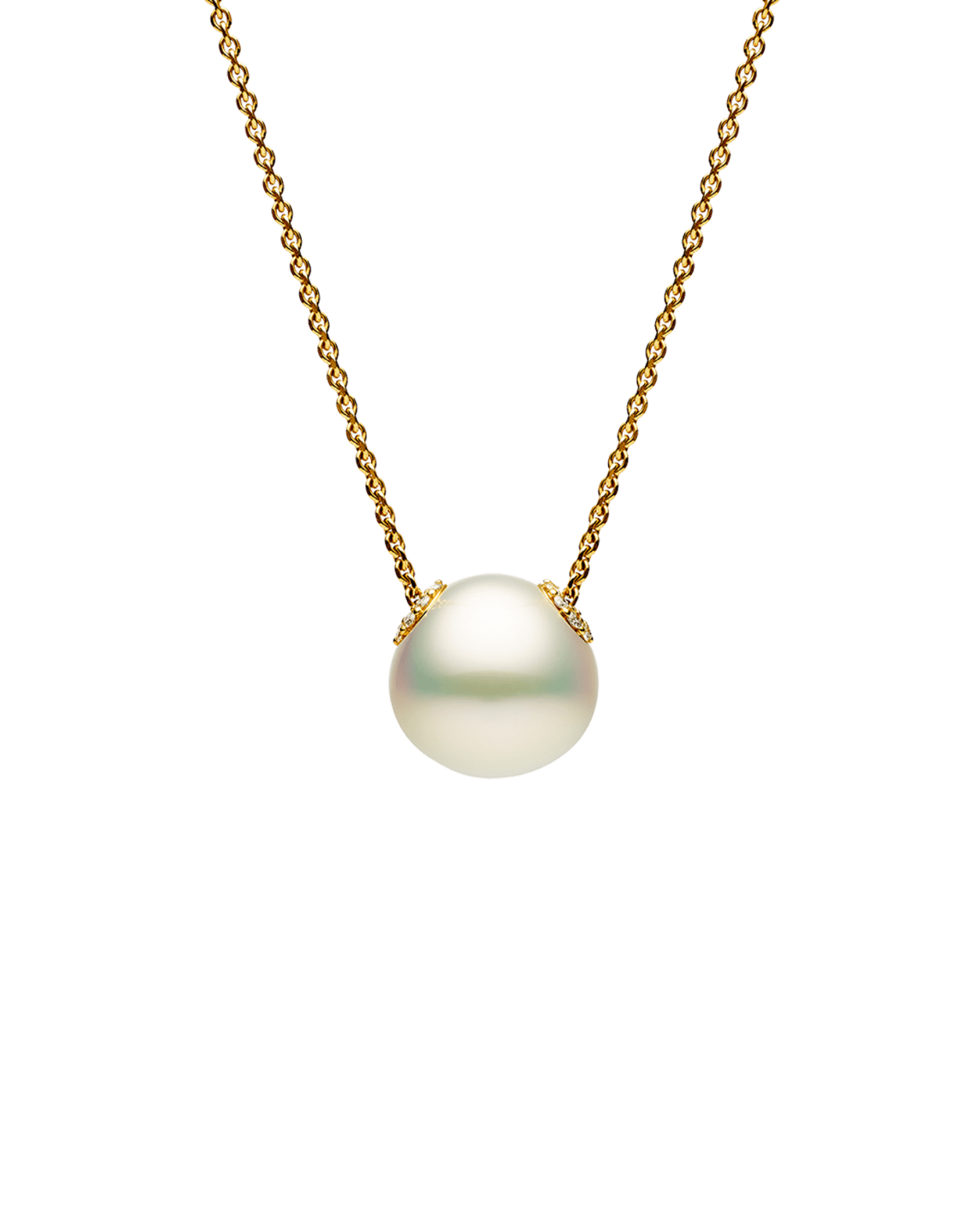 Palais Pearl Necklace | 14mm Triangle Pearl, Diamonds, and Yellow Gold 1