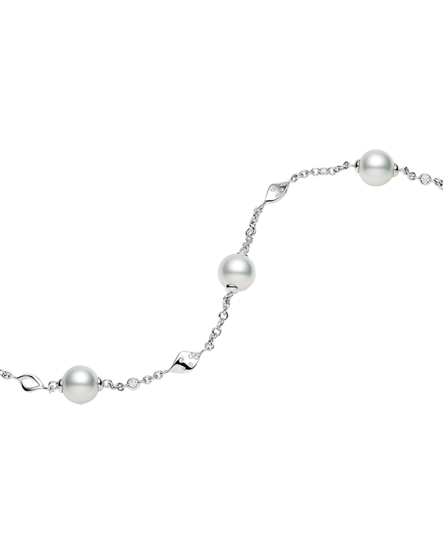 Paradis Pearl Bracelet | 10mm Round Pearls, Diamonds, and White Gold 2