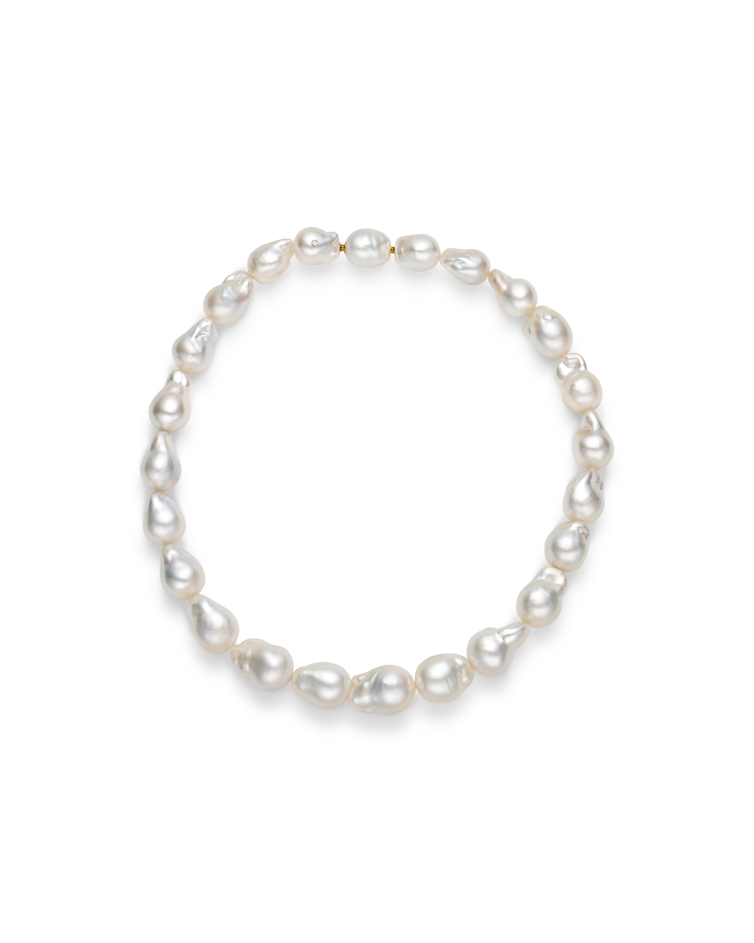 Paspaley Baroque Pearl Strand Necklace | 13-16mm Baroque Pearls and Paspaley Signature Diamond