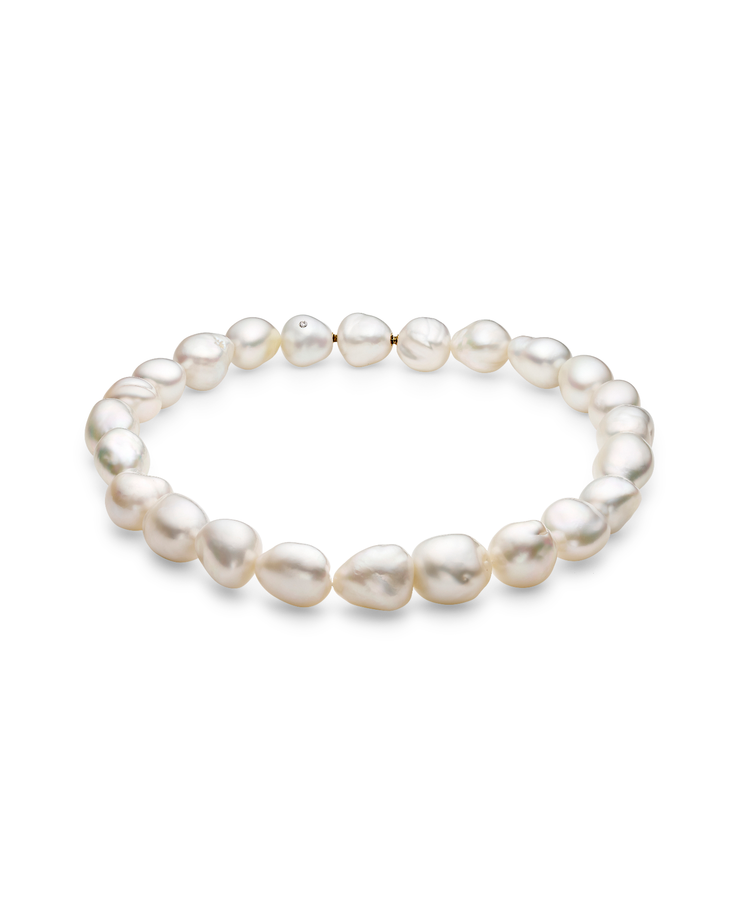Paspaley Baroque Pearl Strand Necklace | 16-18mm Baroque Pearls and Paspaley Signature Diamond