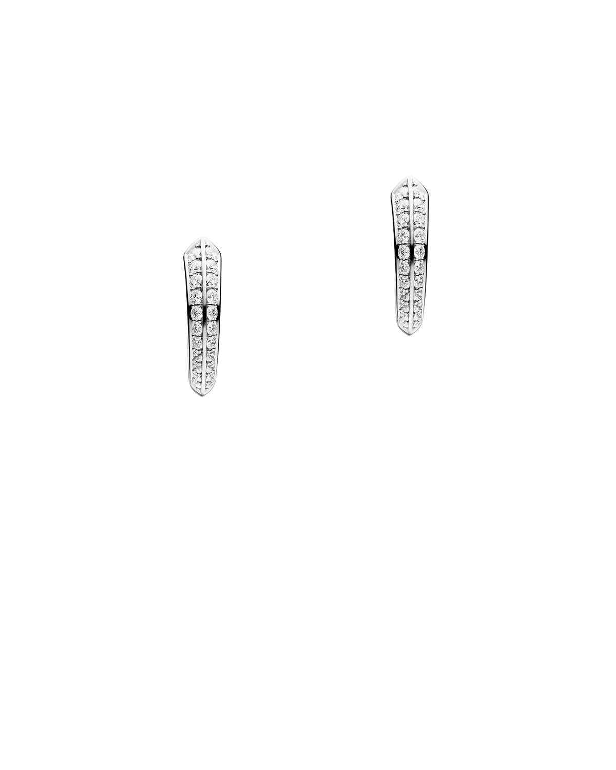 Diamond Keel Edge Small Hoop Earrings | Diamonds and White Gold