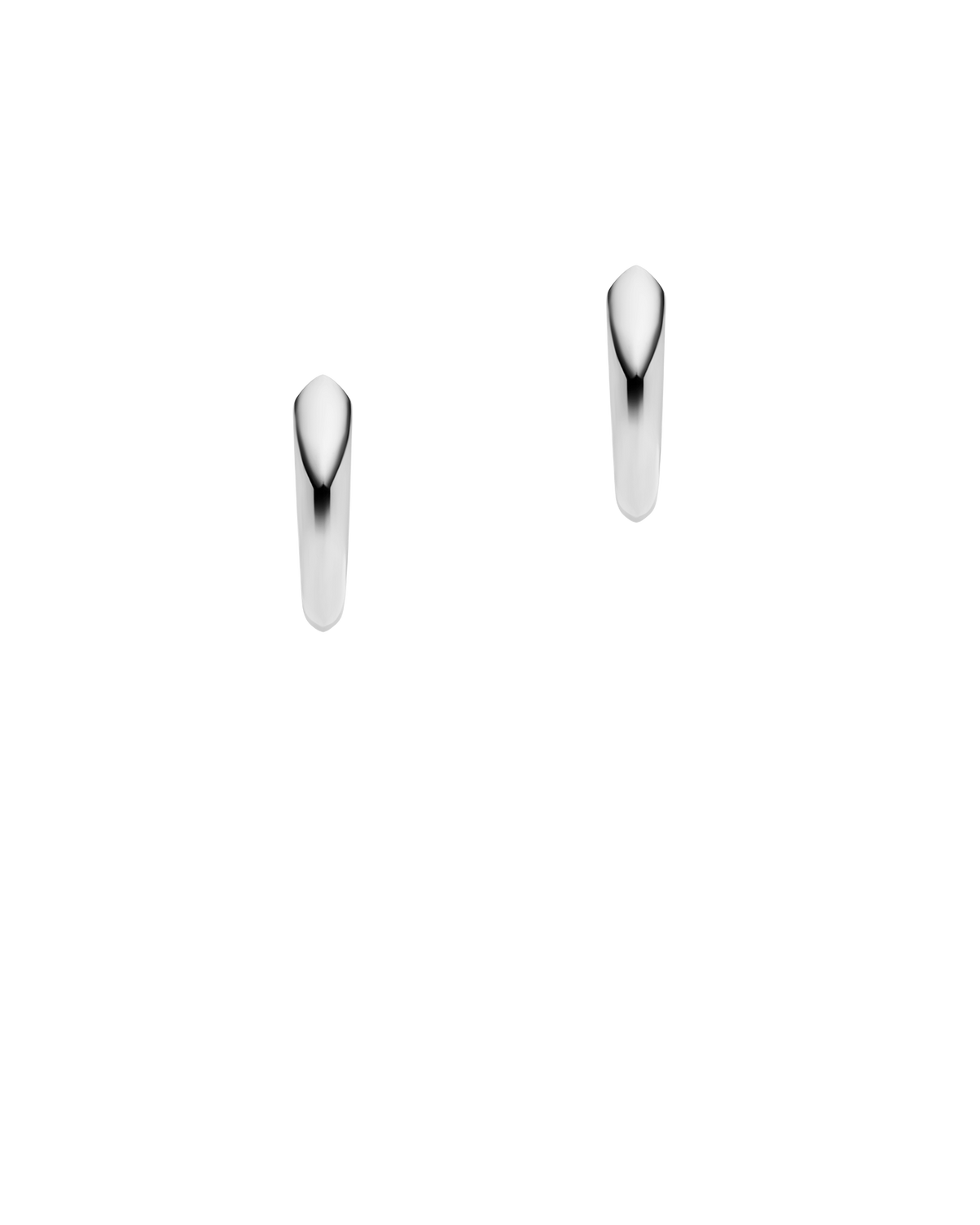 Keel Edge Small Hoop Earrings | White Gold