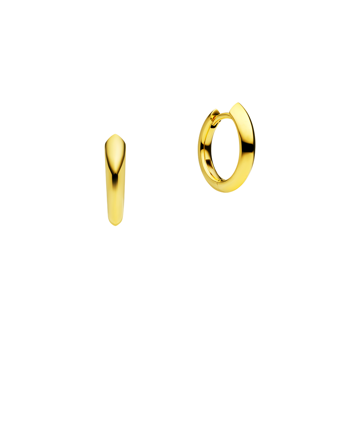 Keel Edge Small Hoop Earrings | Yellow Gold