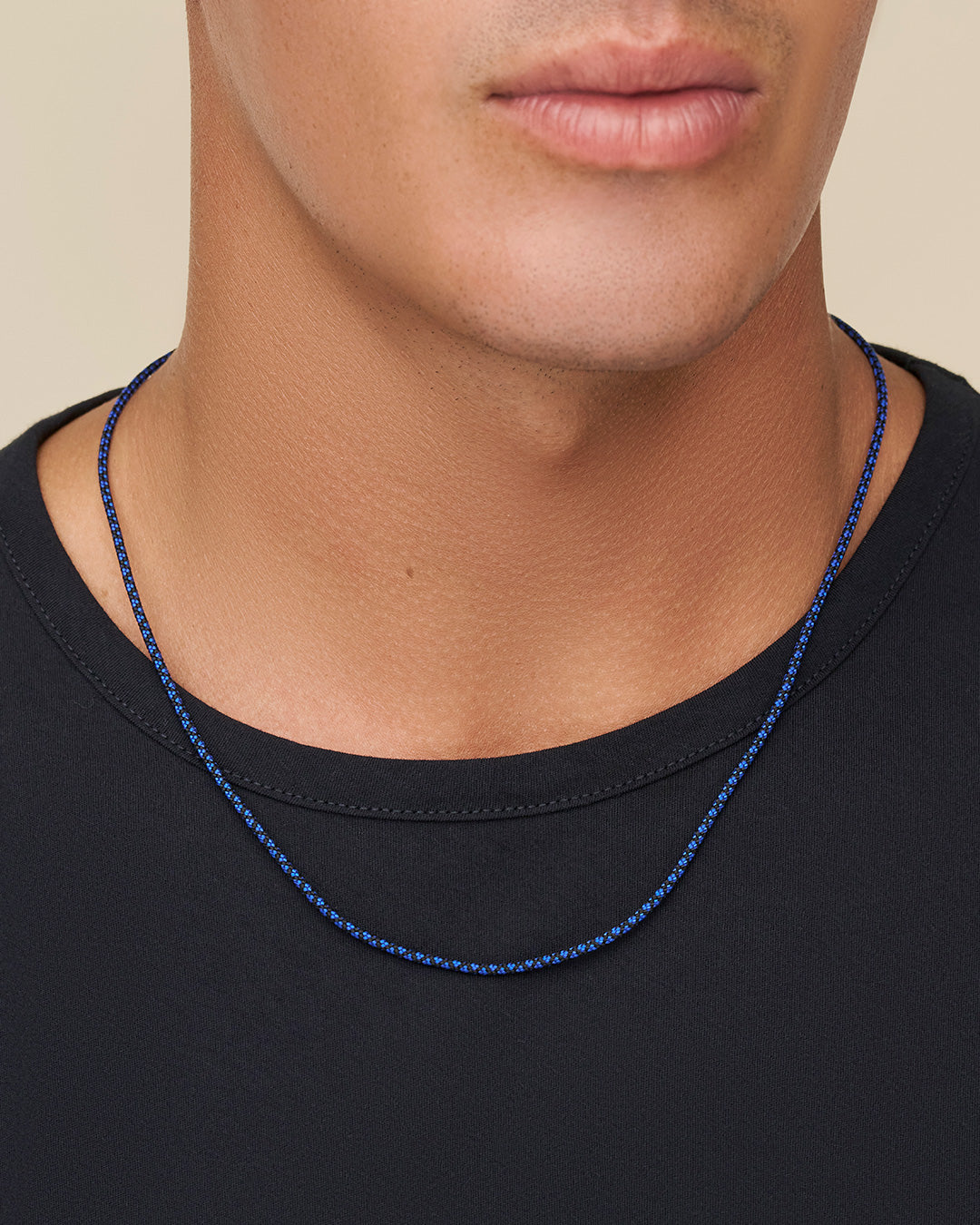 Diver Cord Chain Necklace | Nylon and White Gold