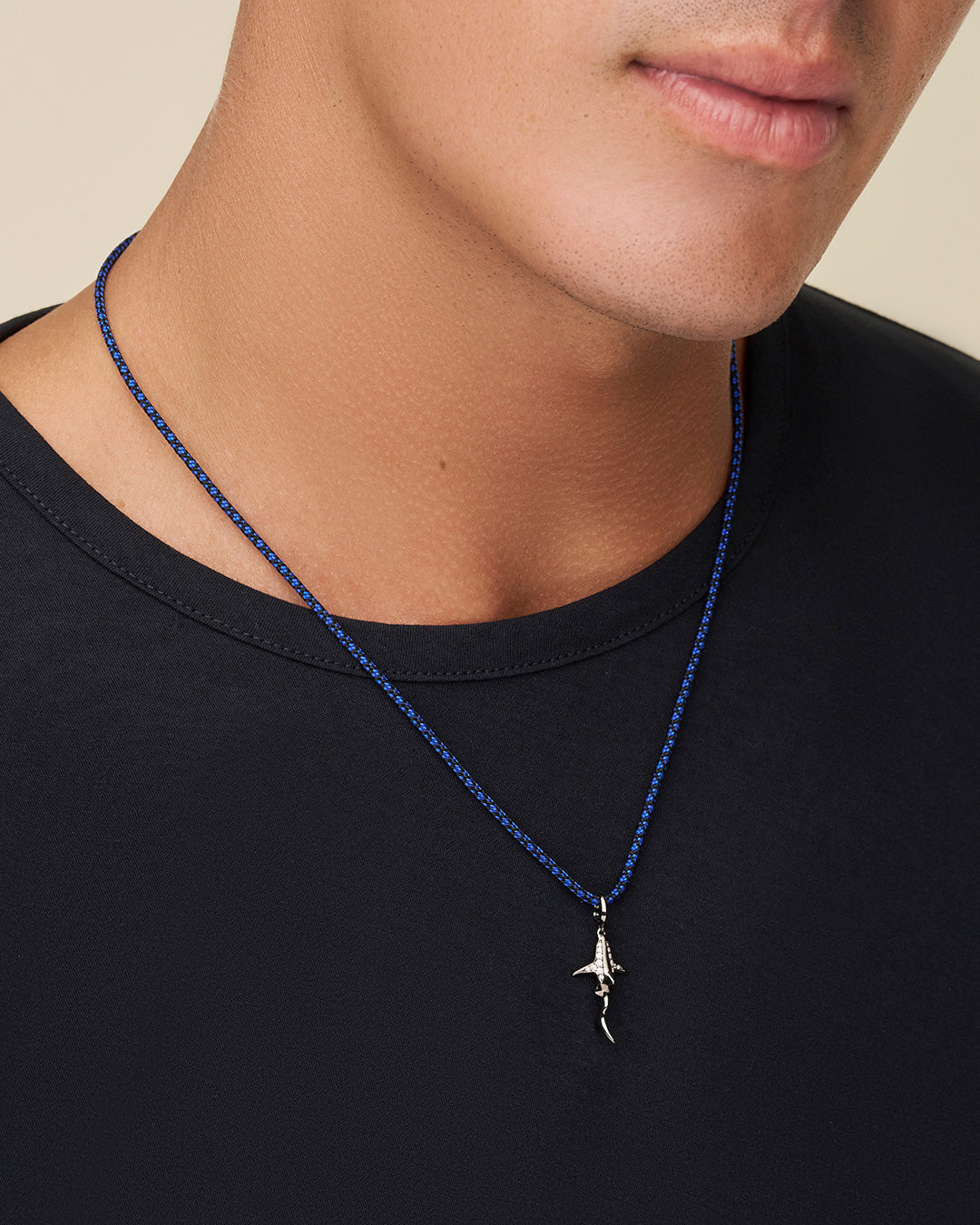 Shark Pendant | Diamond, Palladium, and White Gold