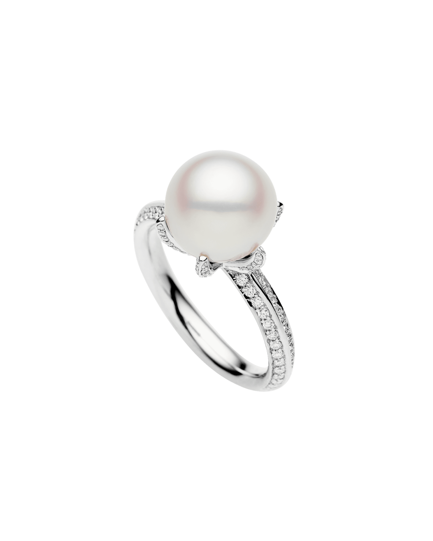 Paspaley Rockpool Round Pearl Ring and Diamond Ring White Gold DX17R10WPR11