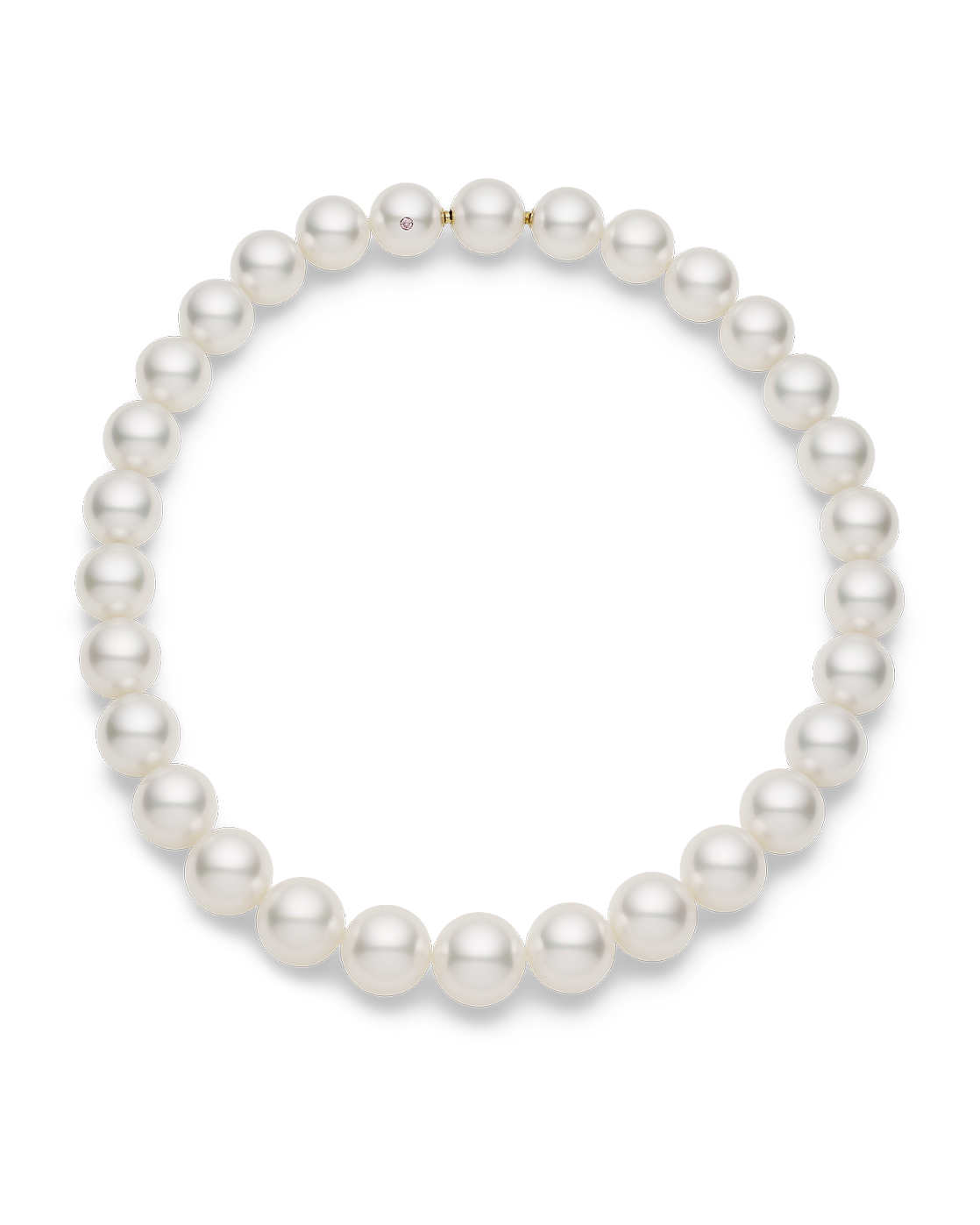 Paspaley Super Strand Pearl Necklace | 14-16mm Round Pearls and Signature Pink Diamond