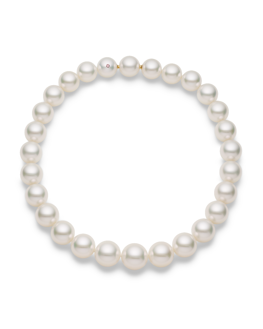 Paspaley Super Strand Pearl Necklace | 15-18mm Round Pearls and Signature Pink Diamond