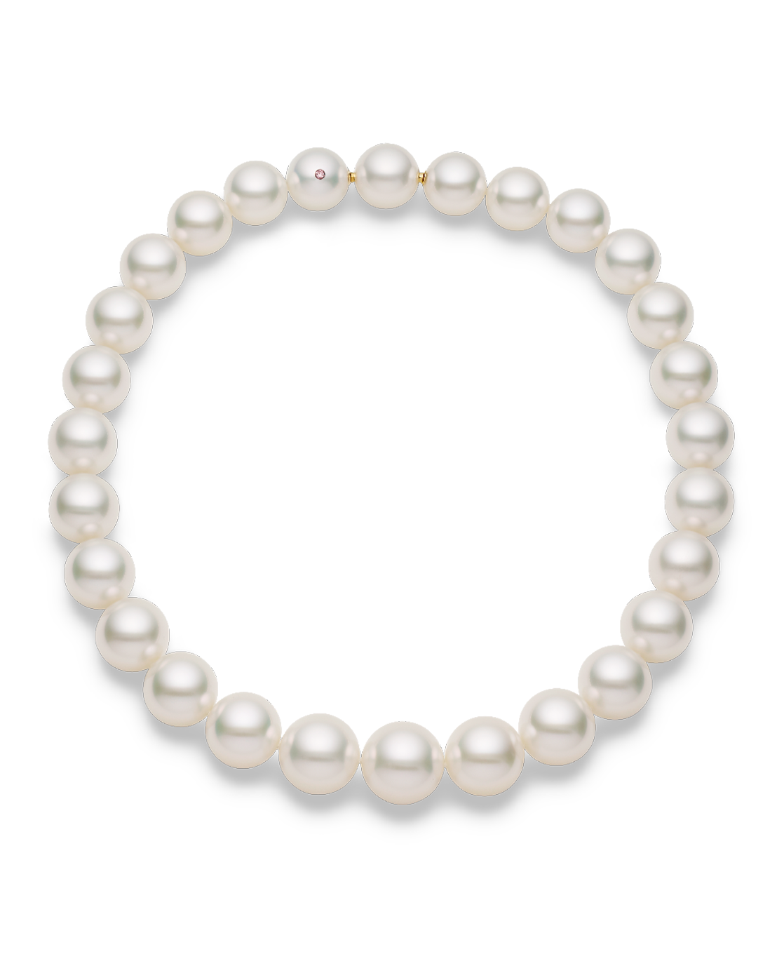 Paspaley Super Strand Pearl Necklace | 15-18mm Round Pearls and Signature Pink Diamond