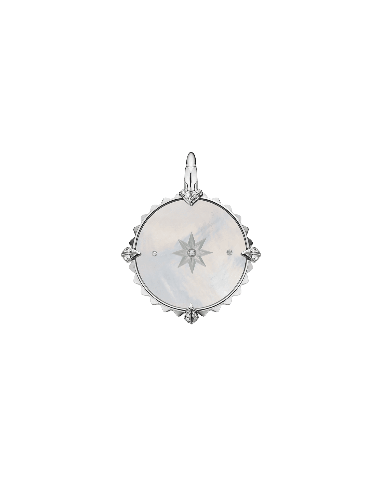 Pisces Coin Charm | Mother of Pearl, Diamonds, and White Gold 2