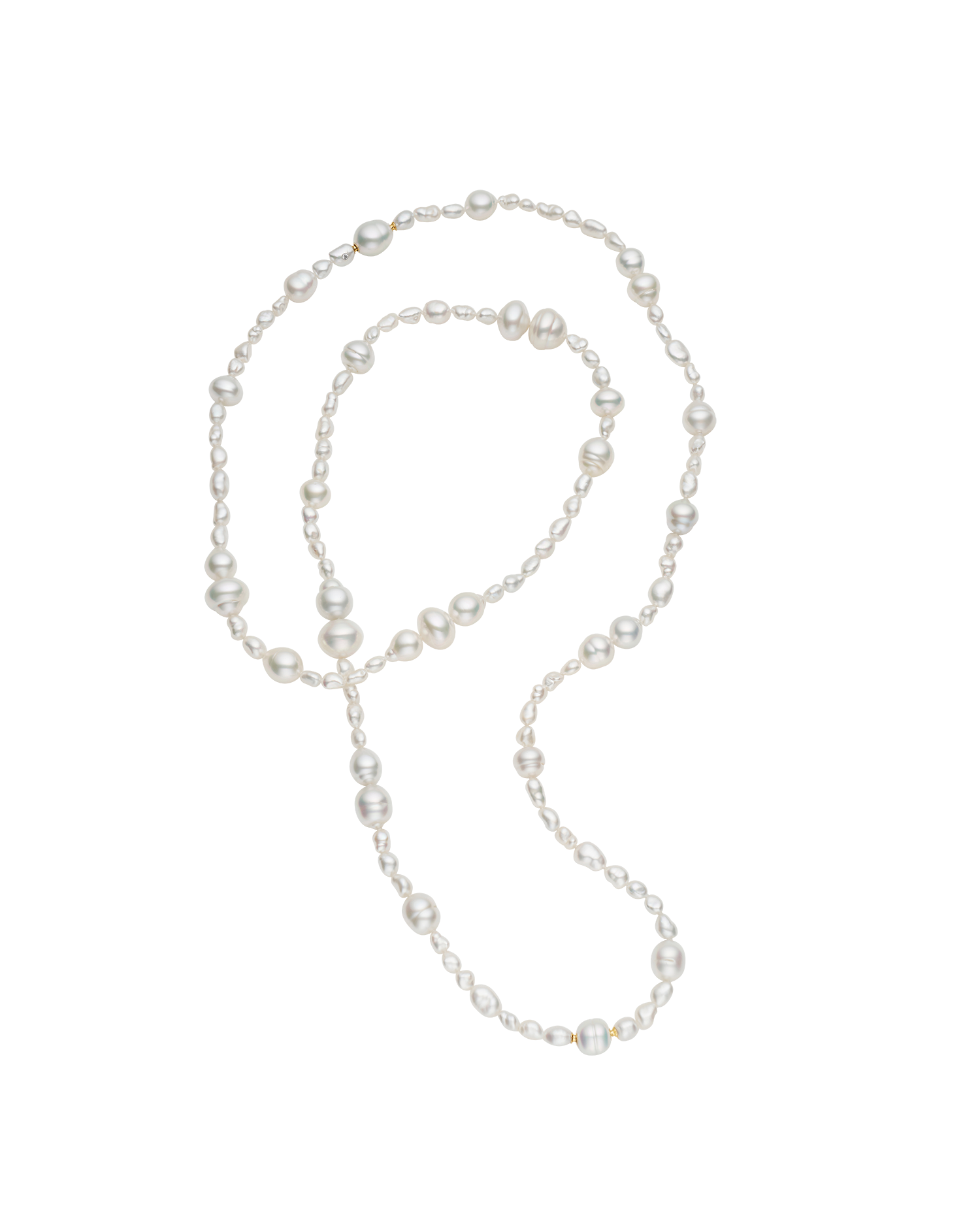 Rhapsody 25 Strand Necklace | 6-15mm Pearls, Paspaley Signature Diamon