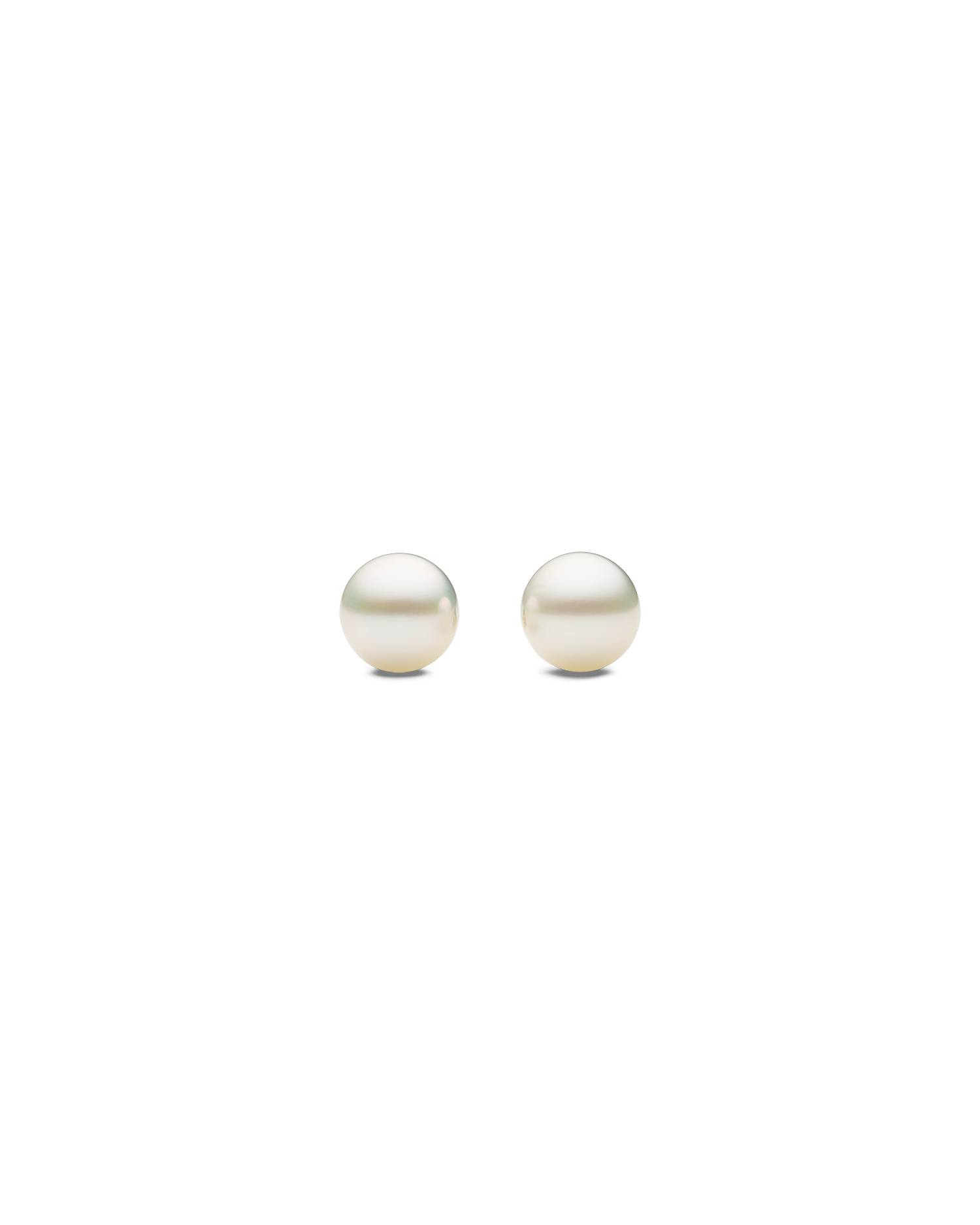 Round Pearl Stud Earrings | Round Pearls and Yellow Gold
