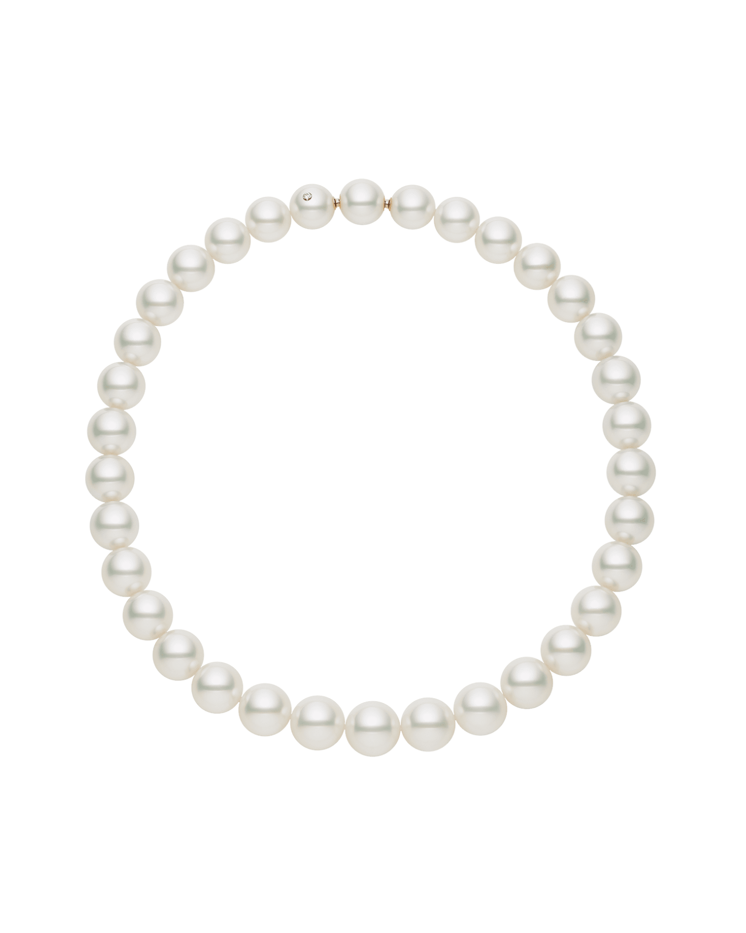 Pasapley Round Pearl Strand Necklace | 12-13mm Round Pearls and Paspaley Signature Diamond 1