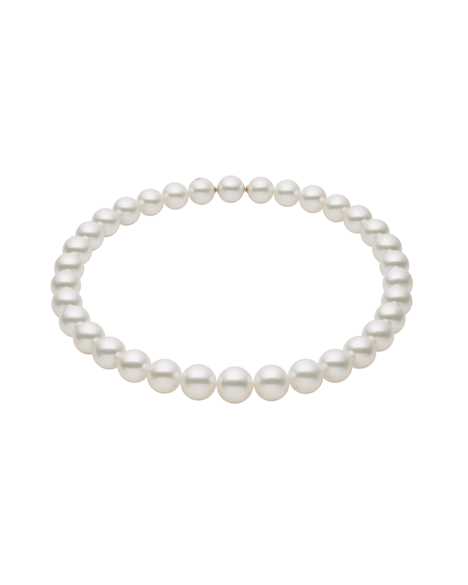 Pasapley Round Pearl Strand Necklace | 12-13mm Round Pearls and Paspaley Signature Diamond 2