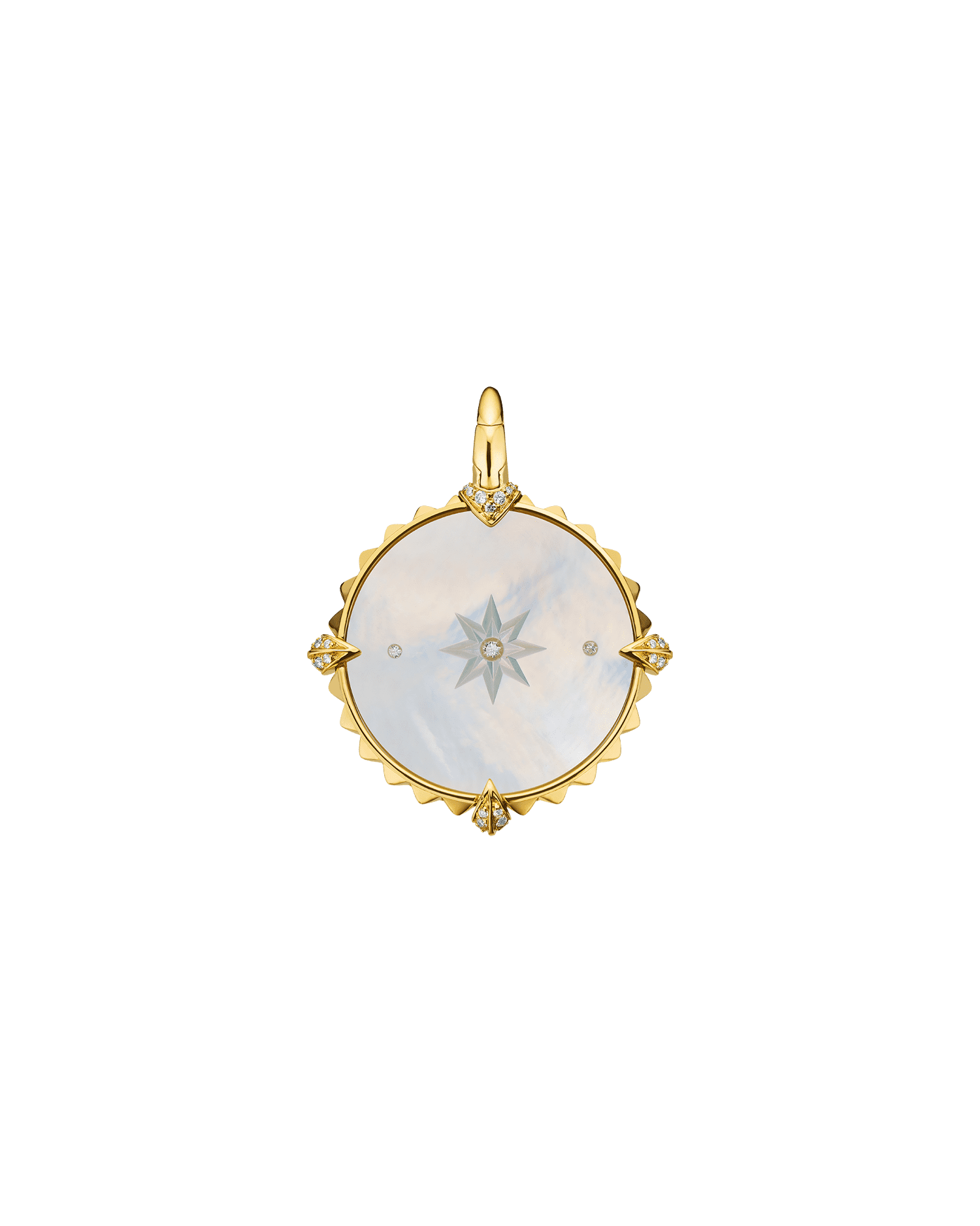 Sagittarius Coin Charm | Mother of Pearl, Diamonds, and Yellow Gold 2