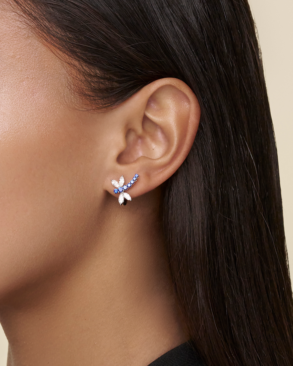 Sapphire Dragonfly Earrings C25E11W