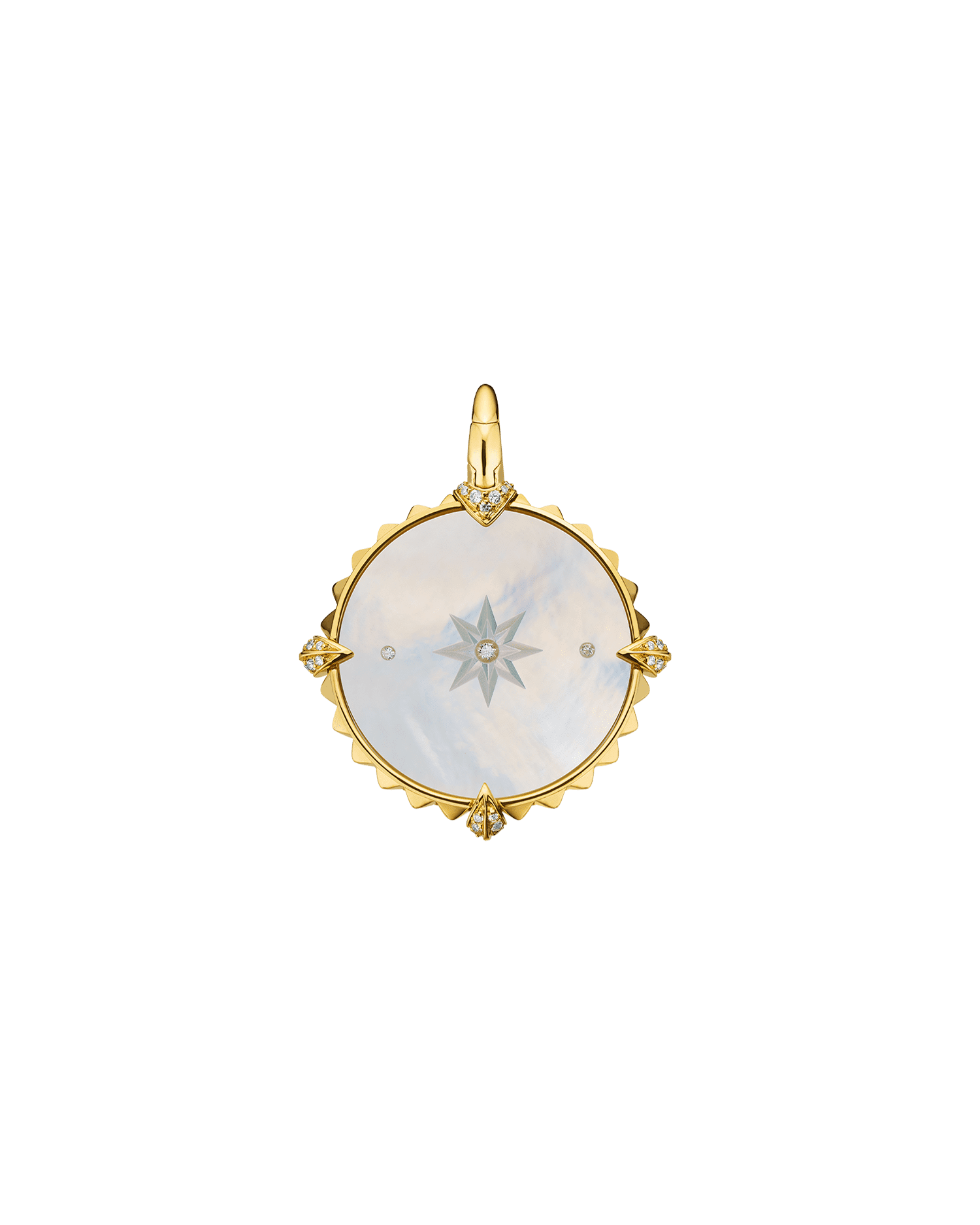 Scorpio Coin Charm | Mother of Pearl, Diamonds, and Yellow Gold 2