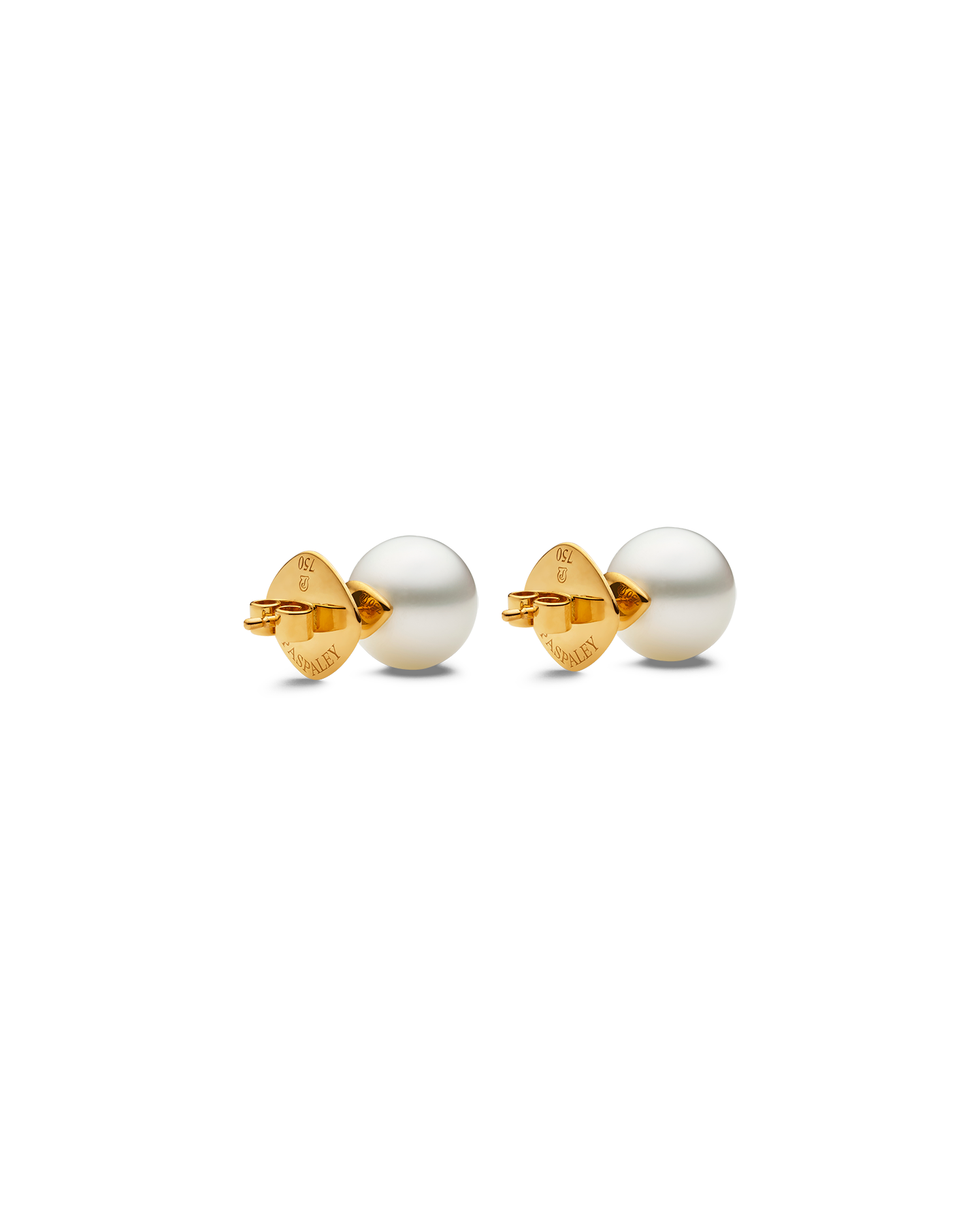 Semi-Round Pearl Stud Earrings | Semi-Round Pearls and Yellow Gold