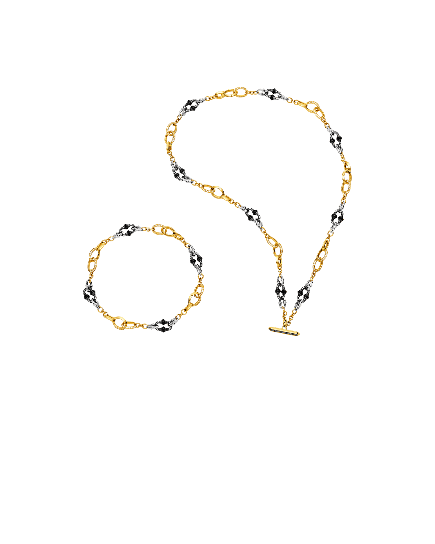 Tassel Anchored Lavalier Pearl Necklace Mixed Metals DH24N51YPR18 4