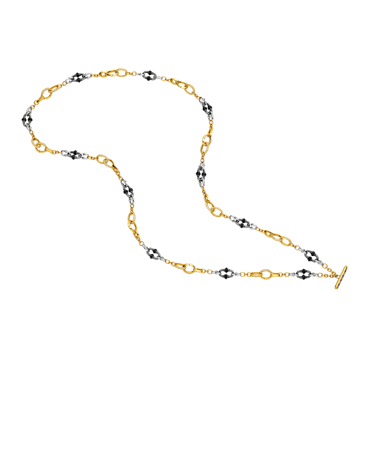 Tassel Anchored Lavalier Pearl Necklace Mixed Metals DH24N51YPR18 5