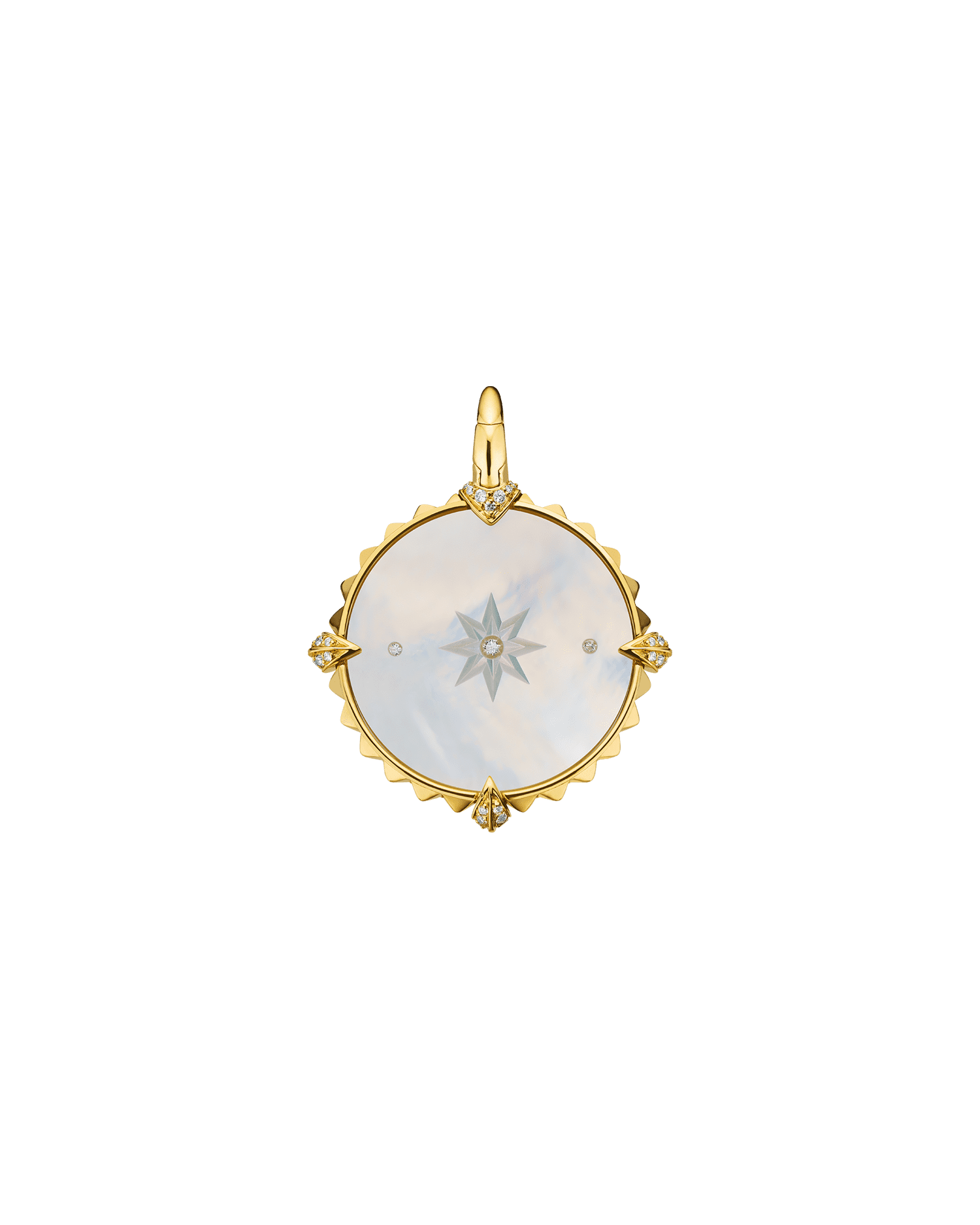 Taurus Coin Charm | Mother of Pearl, Diamonds, and Yellow Gold 2