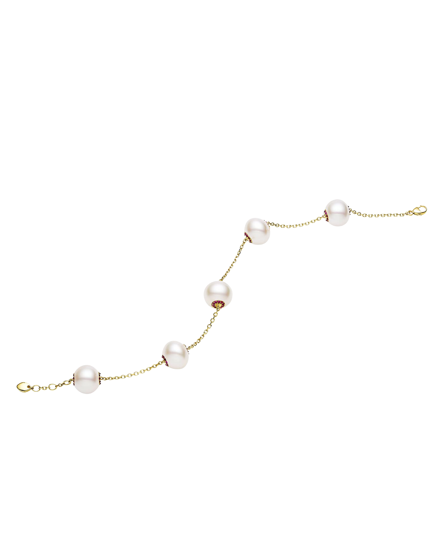 Ruby Touchstone Five Pearl Bracelet in Yellow Gold 3