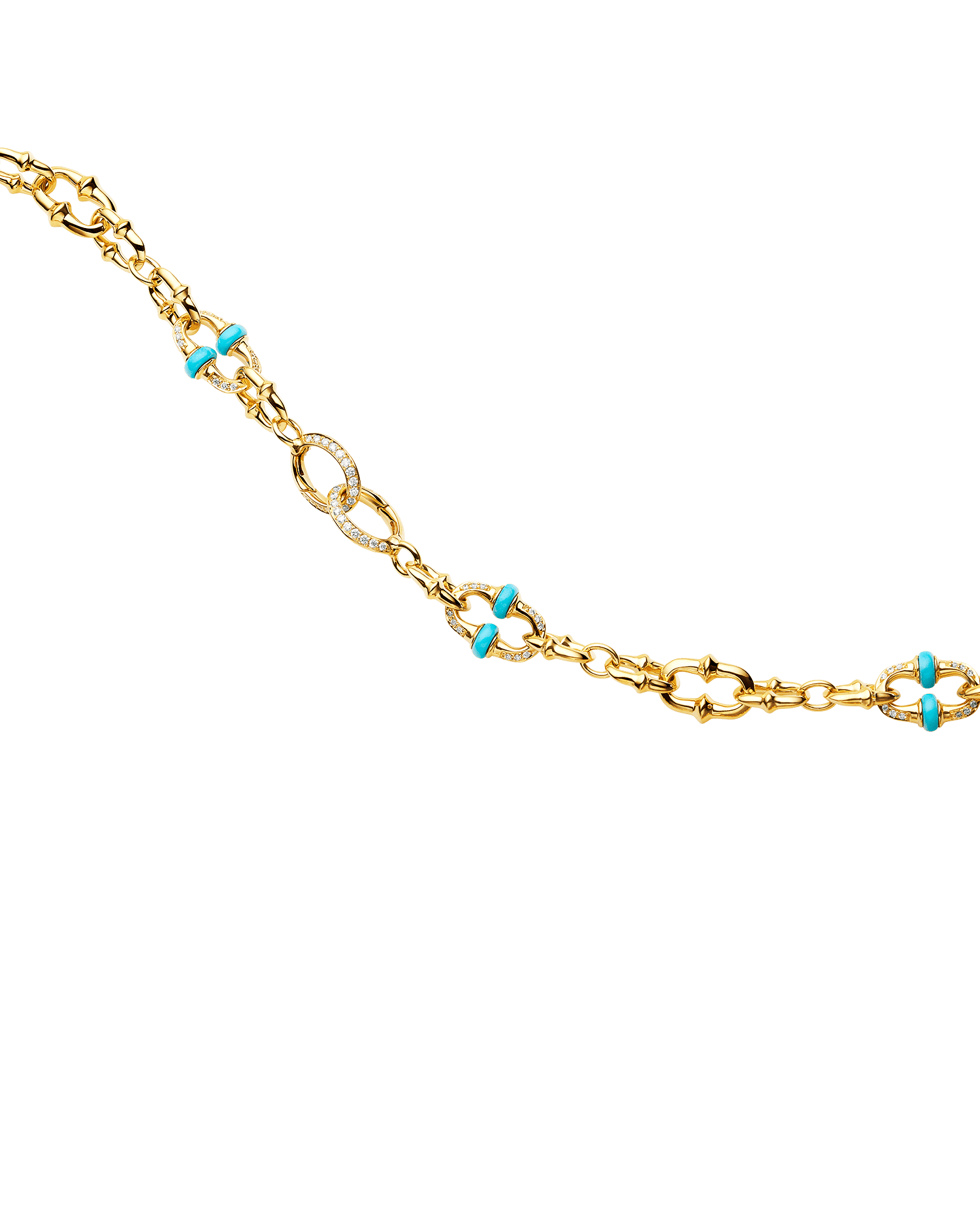 Turquoise Dive Chain Diamond Necklace D24C63Y 2